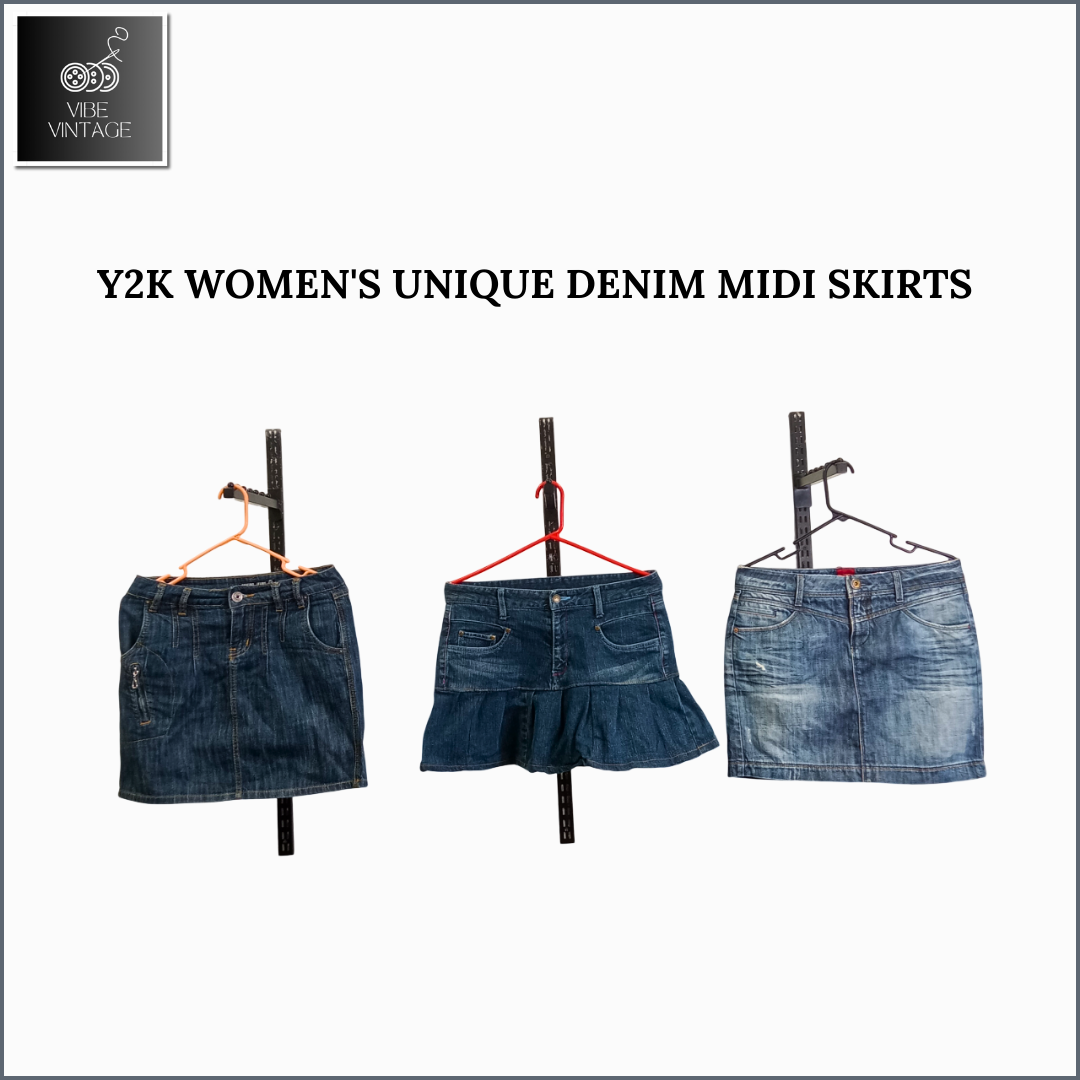 Y2K WOMEN'S UNIQUE DENIM SKIRTS - 08 PCS - BUNDLE 1