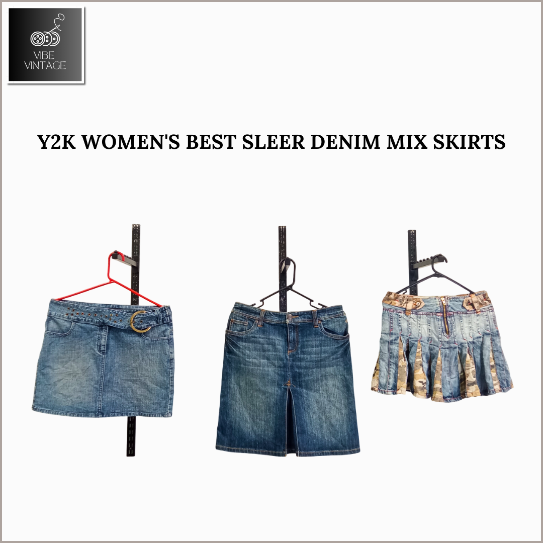 Y2K MEILLEURES VENTES FEMMES JUPE EN DENIM MIXTE - 08 PCS