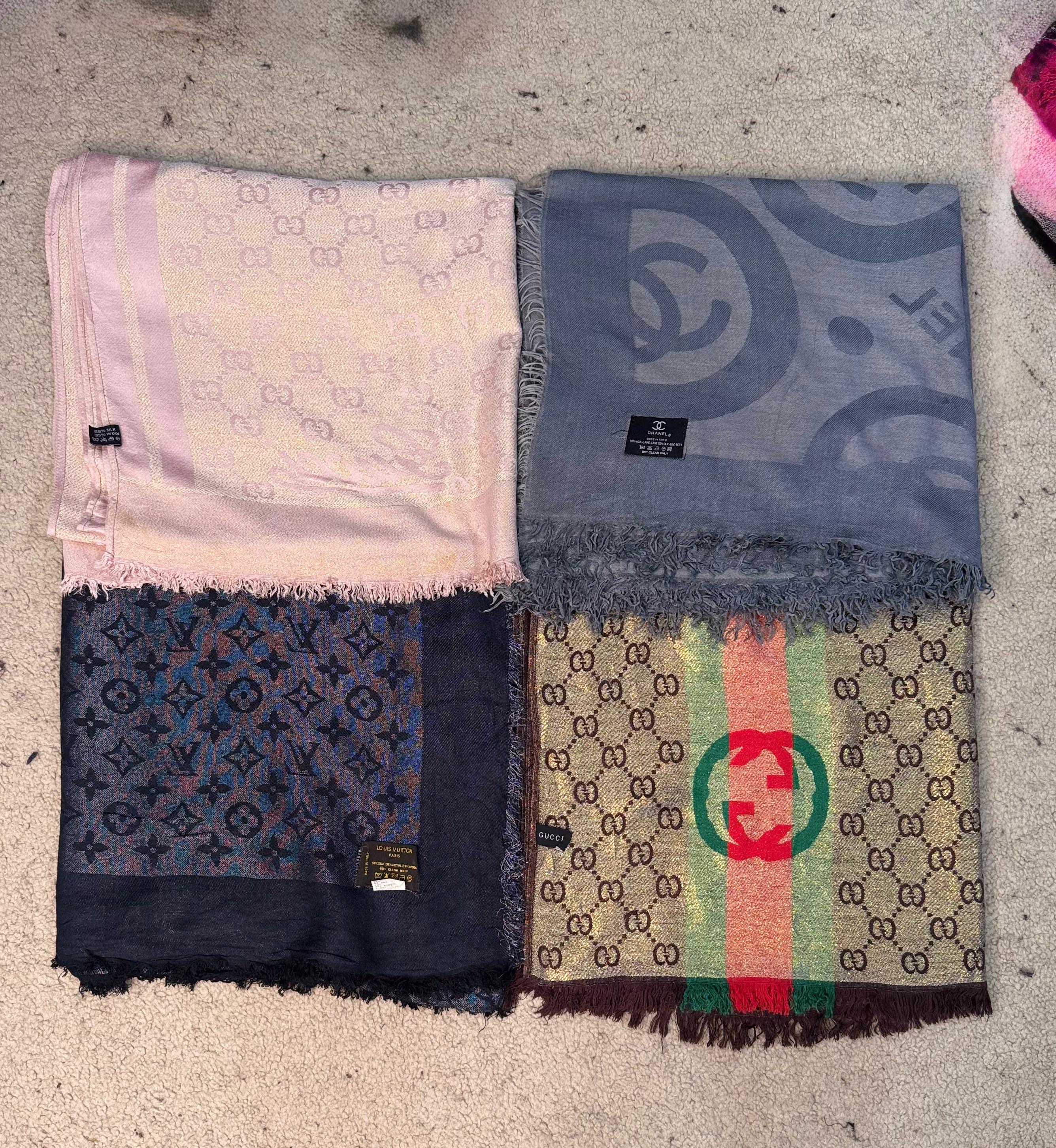 #VV387 LV/Gucci/Chanel Luxus-Schals 10 Stück