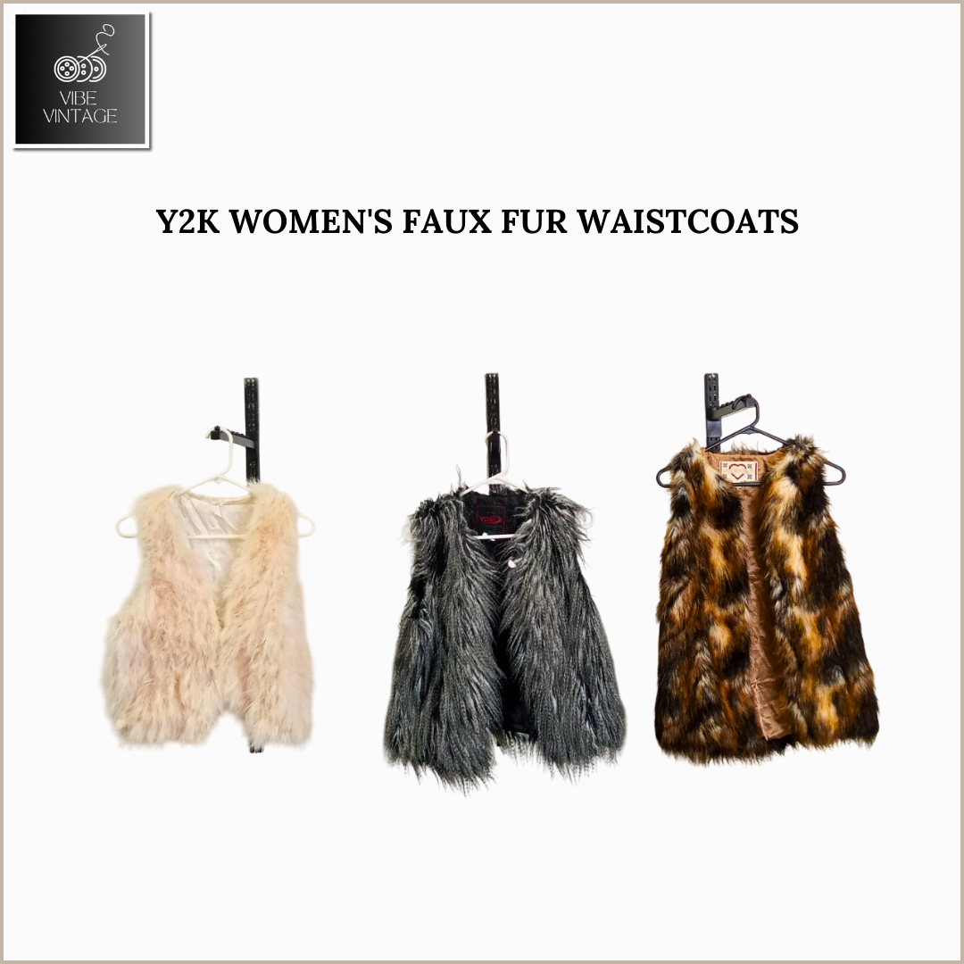 Y2K 90'S WOMEN'S FAUX FUR WAISTCOATS - 08 PCS