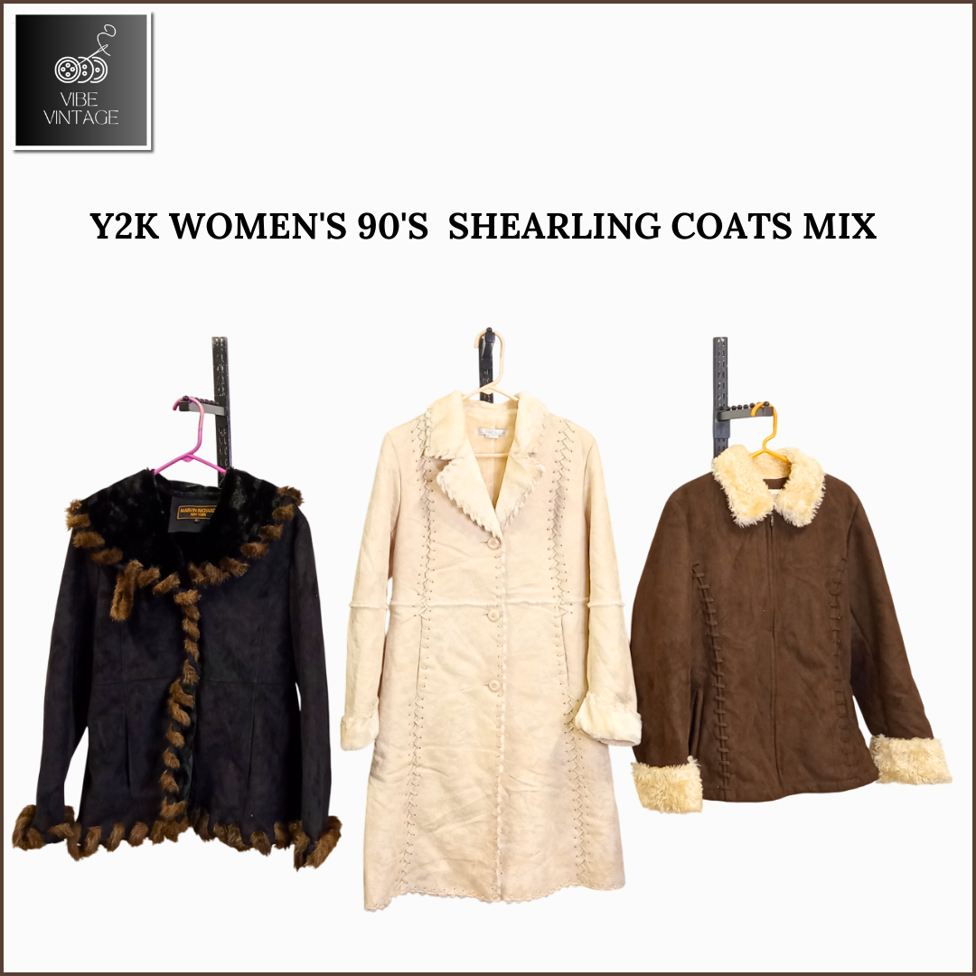 Y2K WOMEN'S 90'S SHEARLING COATS MIX - 08 PCS