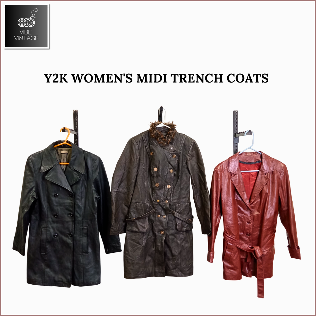 MANTEAUX TRENCH MIDI POUR FEMMES Y2K - 08 PIÈCES