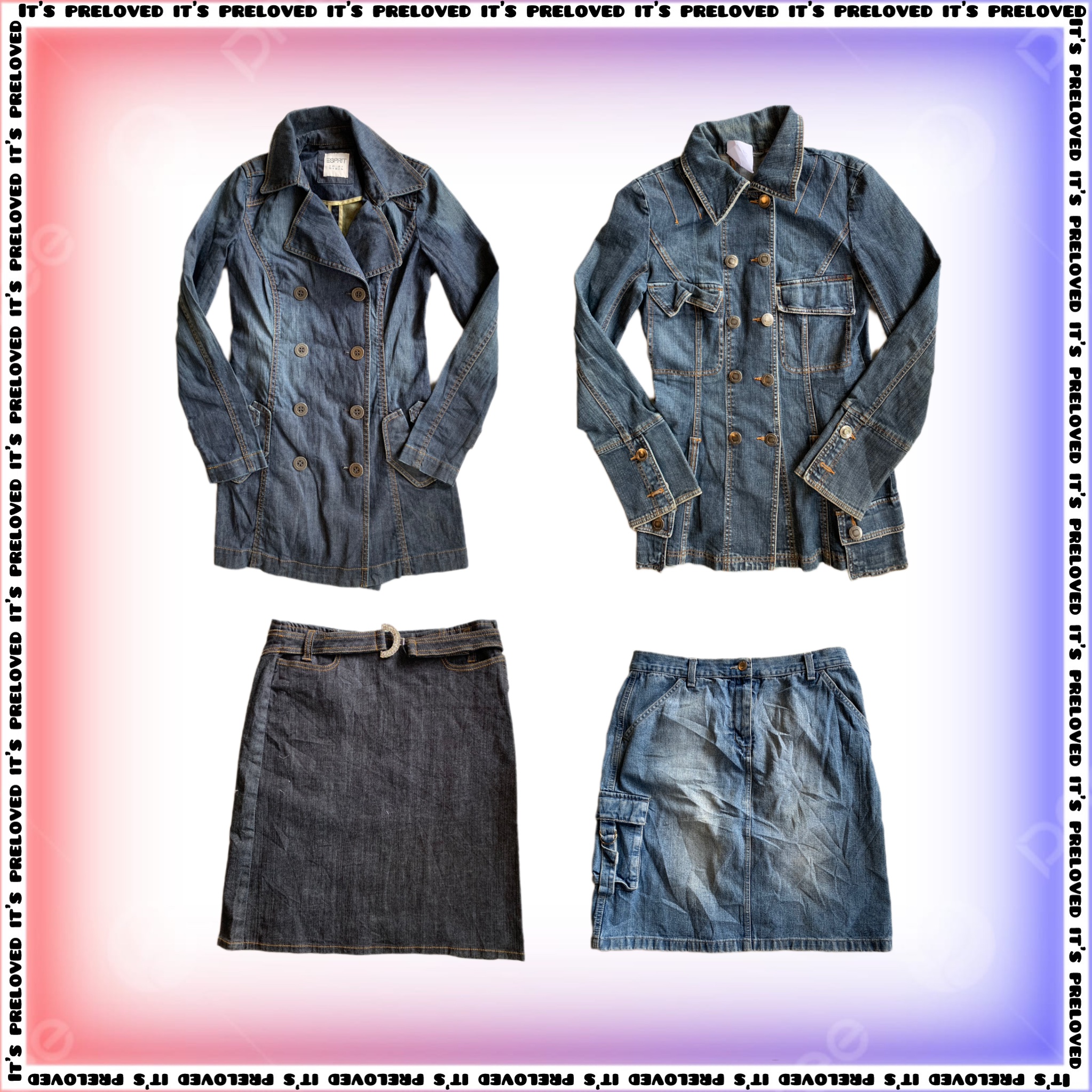 Ensemble en denim mixte - Robes, vestes, jupes (SS-894)