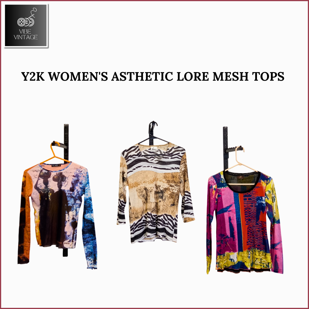 Y2K WOMEN'S ASTHETIC LORE MESH TOPS - 08 PCS