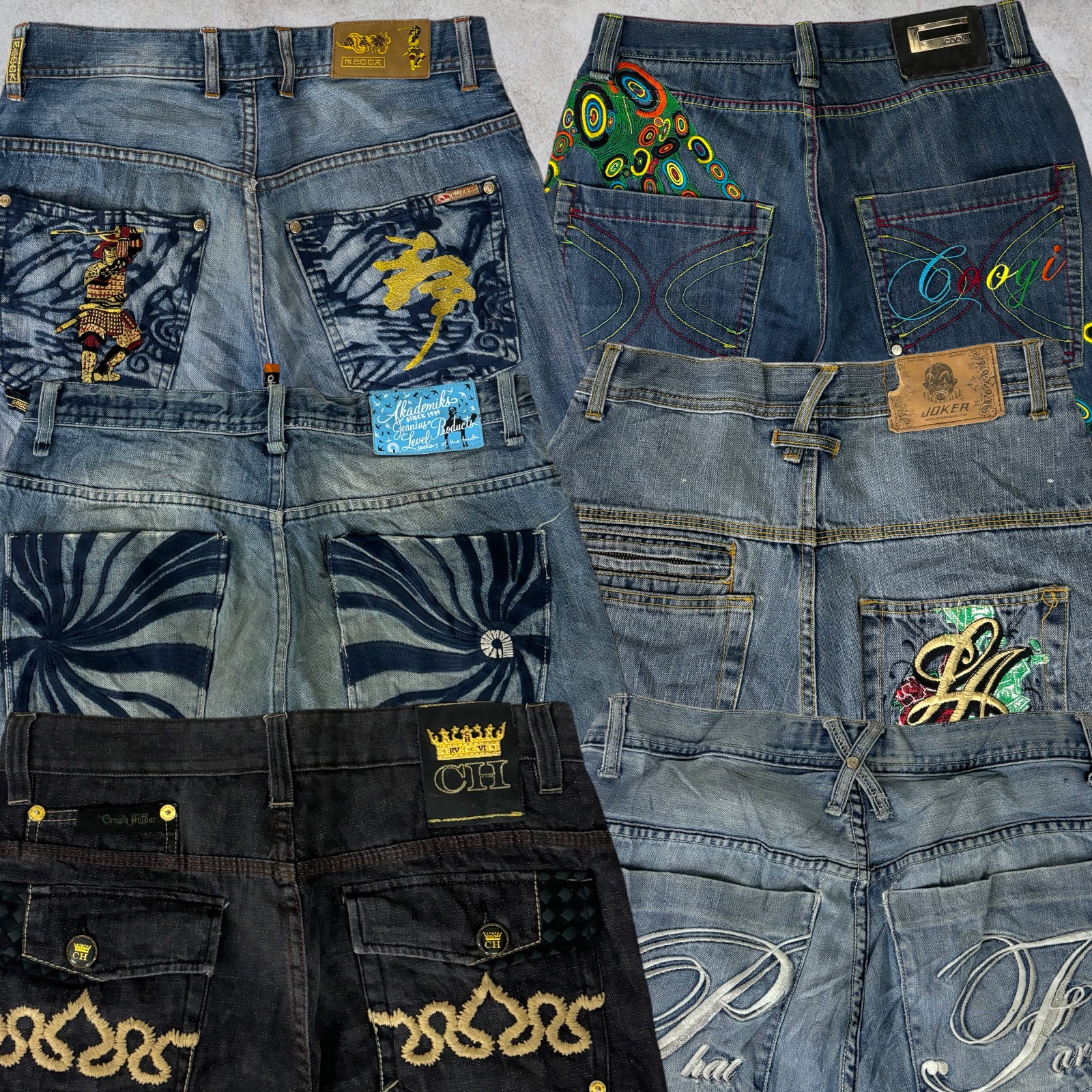 Y2K Hip Hop Baggy Jeans (B62)