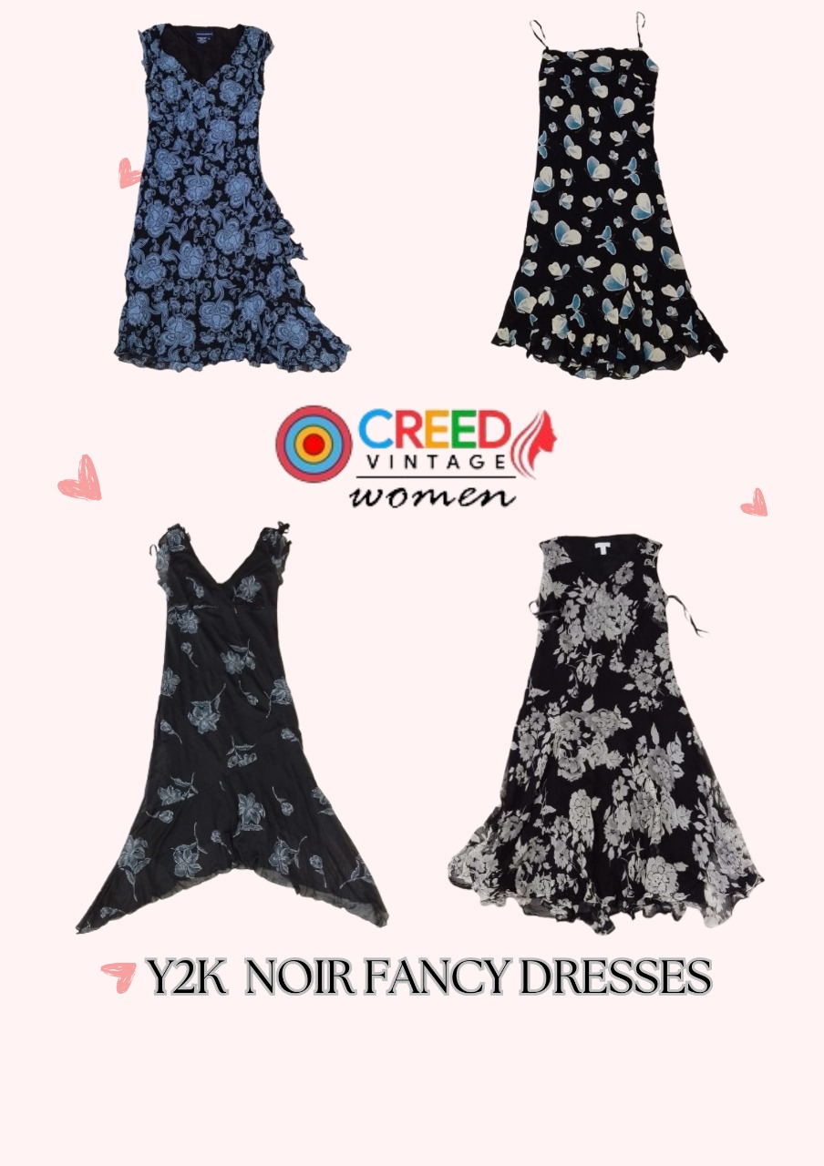 CR2960 Y2K Noir Robes Fantaisie - 8 Pièces