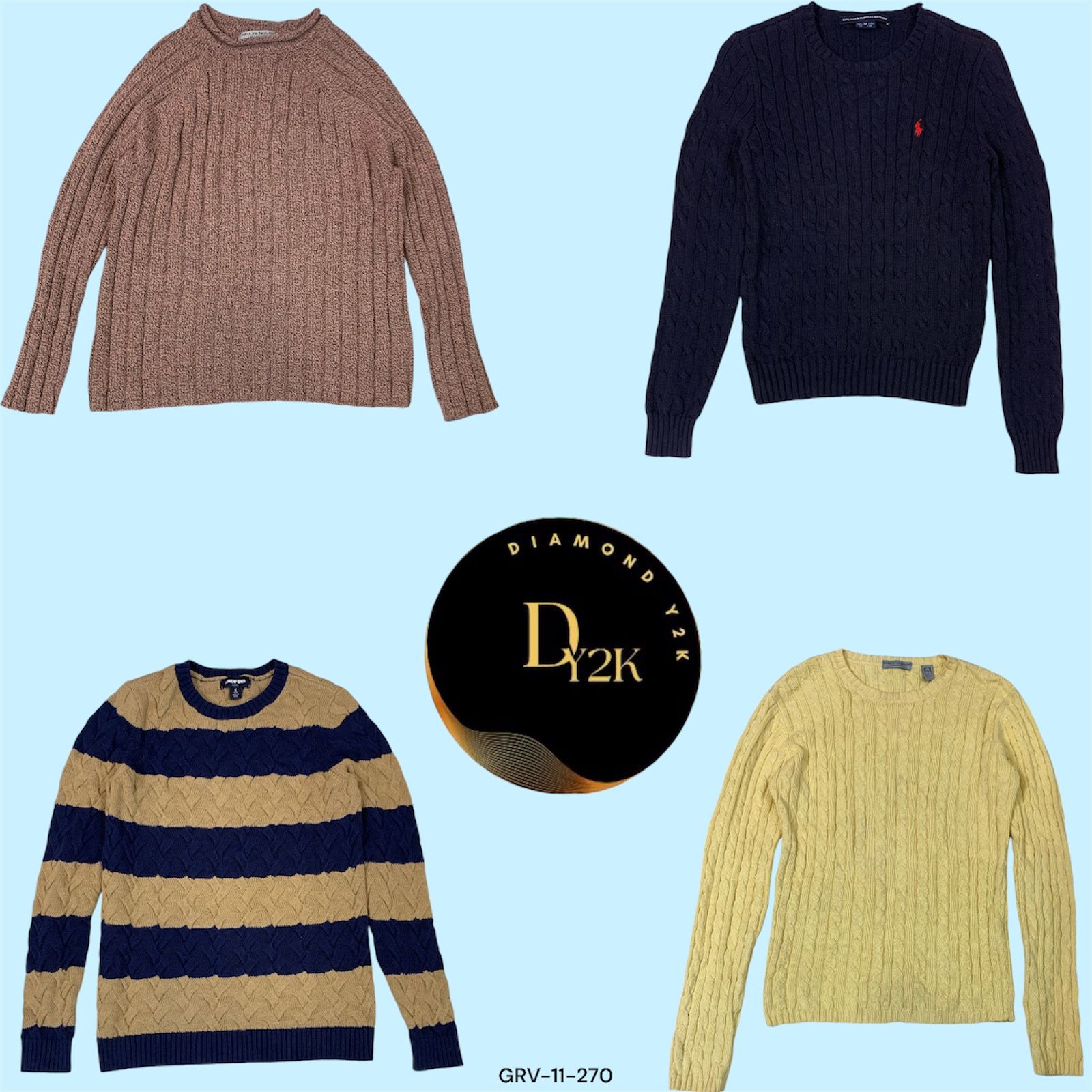 Vintage Y2K Kabelstrick Pullover - Weich & Stylisch (GRV11-070)