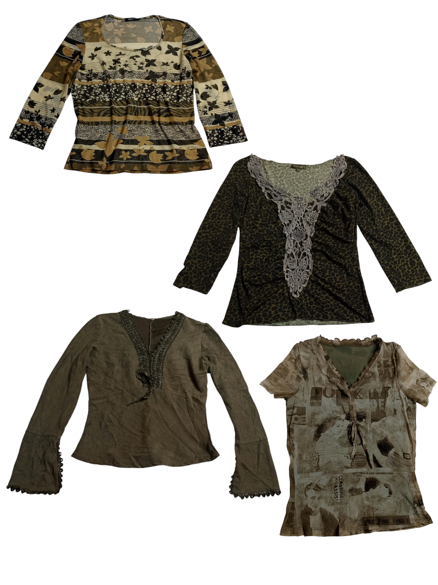 Y2K Earthy Tone Full Sleeve Tops (Ts-165)