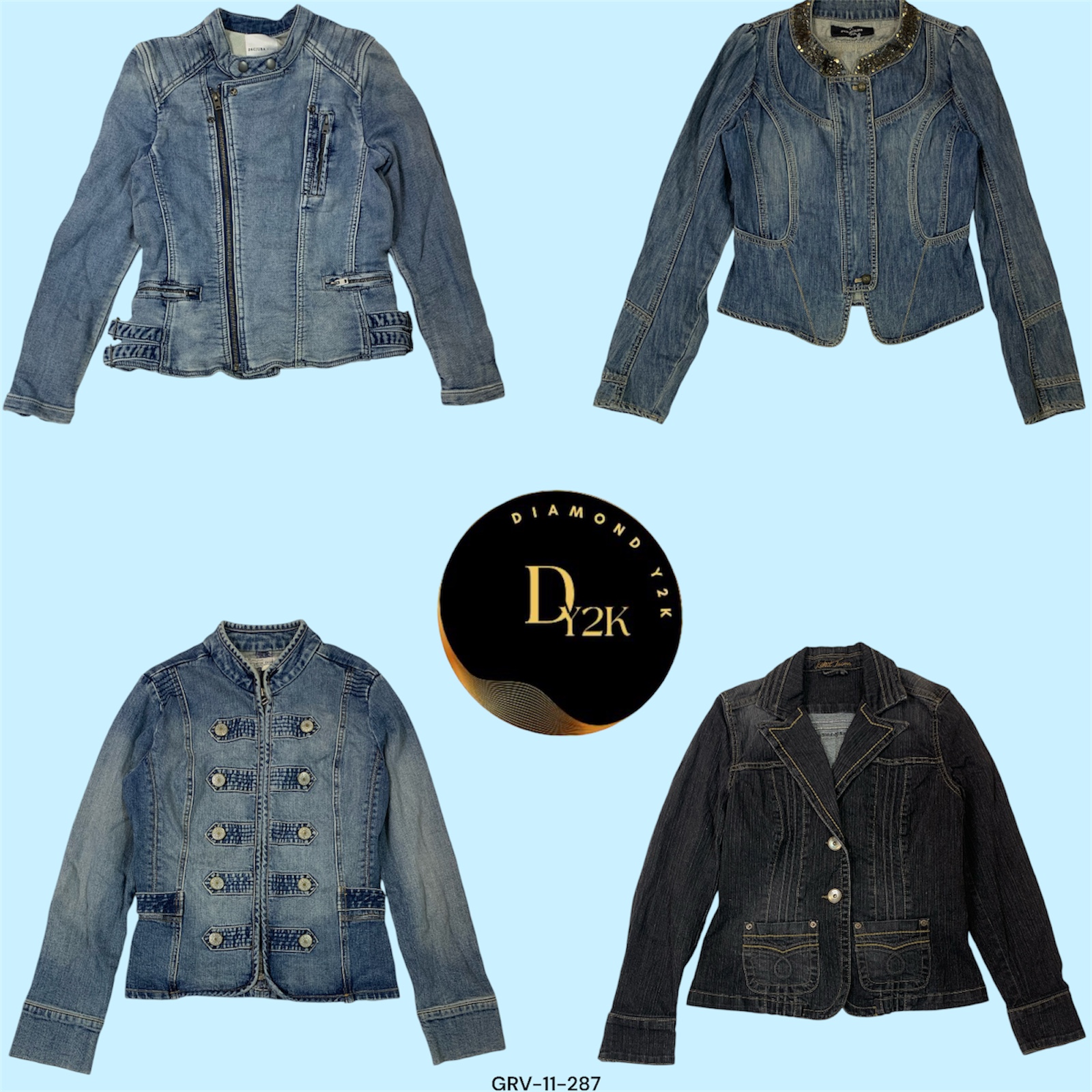 Retro Y2K Cropped Denim Jacket (GRV-11-287)