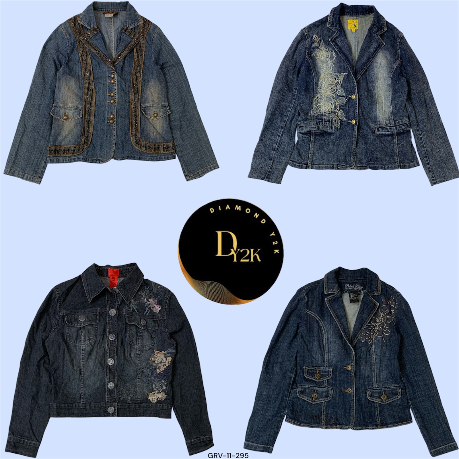 Retro Revival: Y2K Denim Jacket Collection (GRV-11-295)