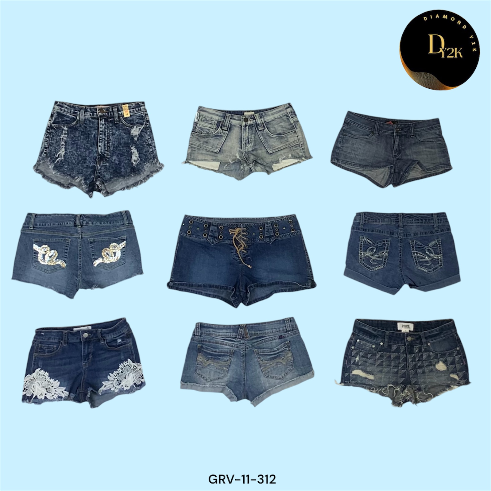 Y2K Essential Mini Denim Shorts (GRV-11-312)