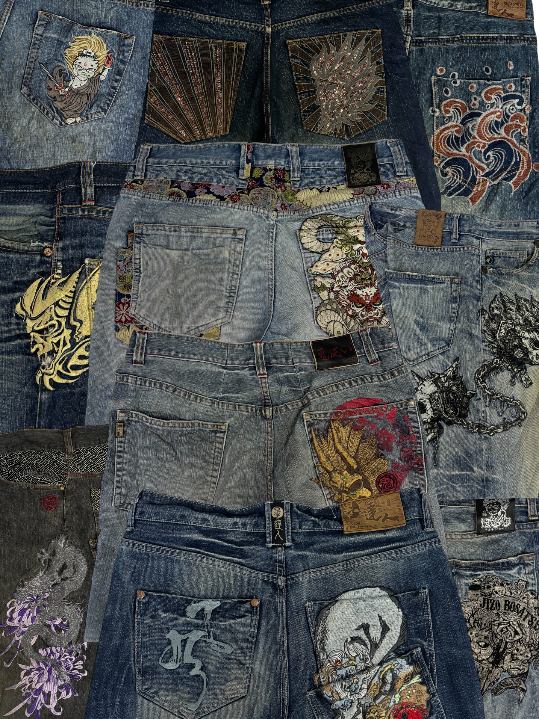 Japanese Embroidered Jeans 20 Pcs (B69)