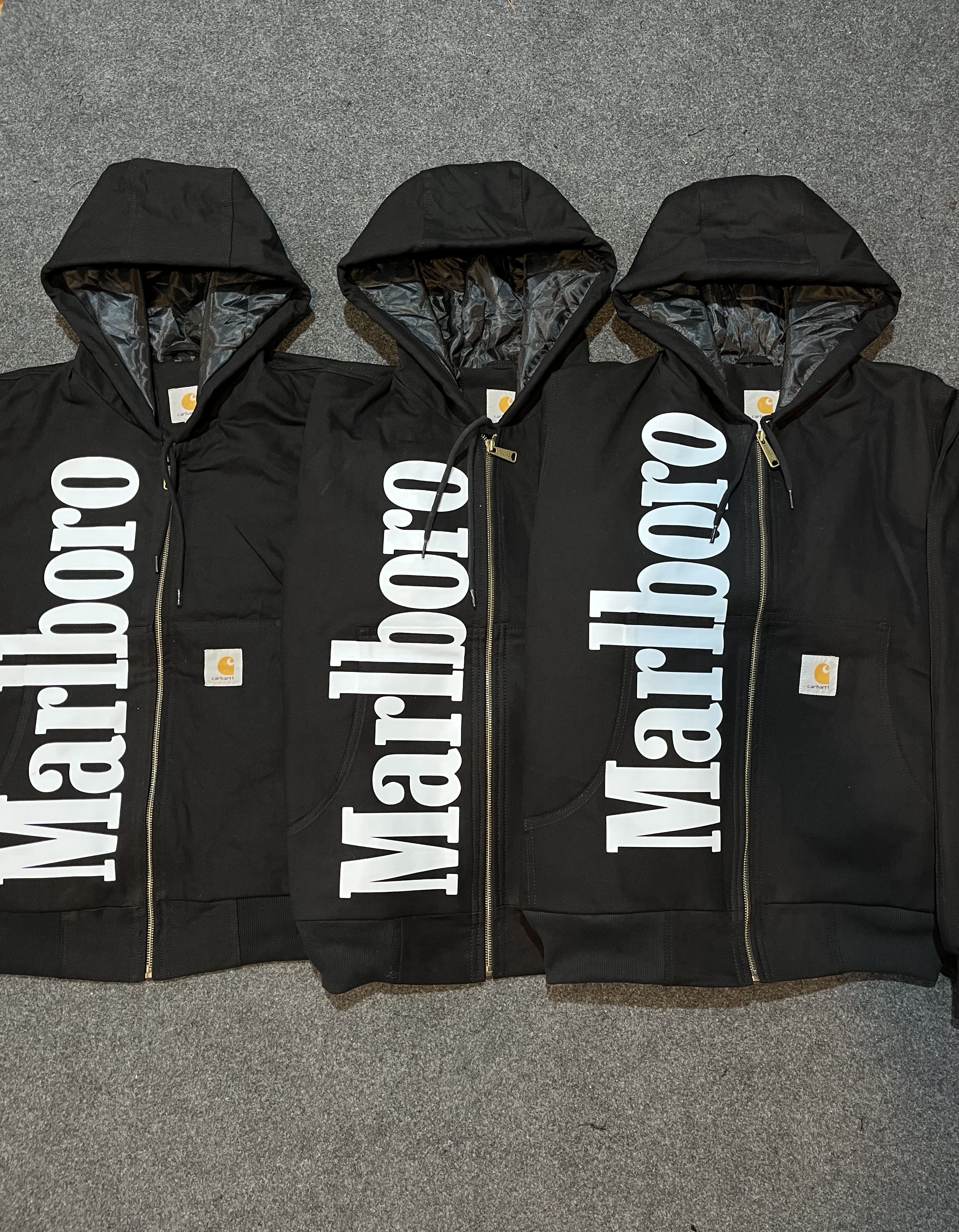 Carhartt x Marlboro Rework Style Black Hooded Jackets - MOQ 20 pcs #101224