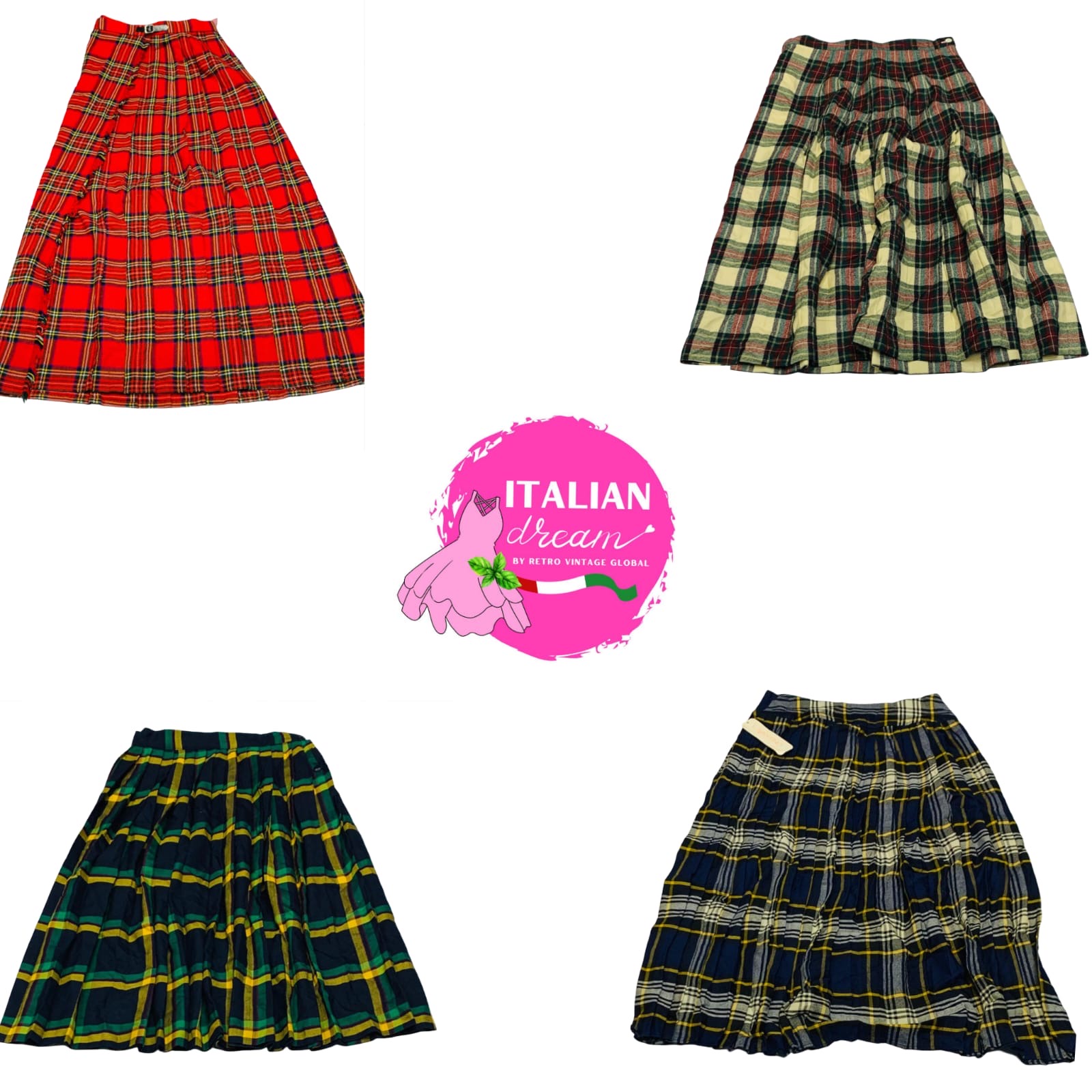 Wool tartan skirts mix