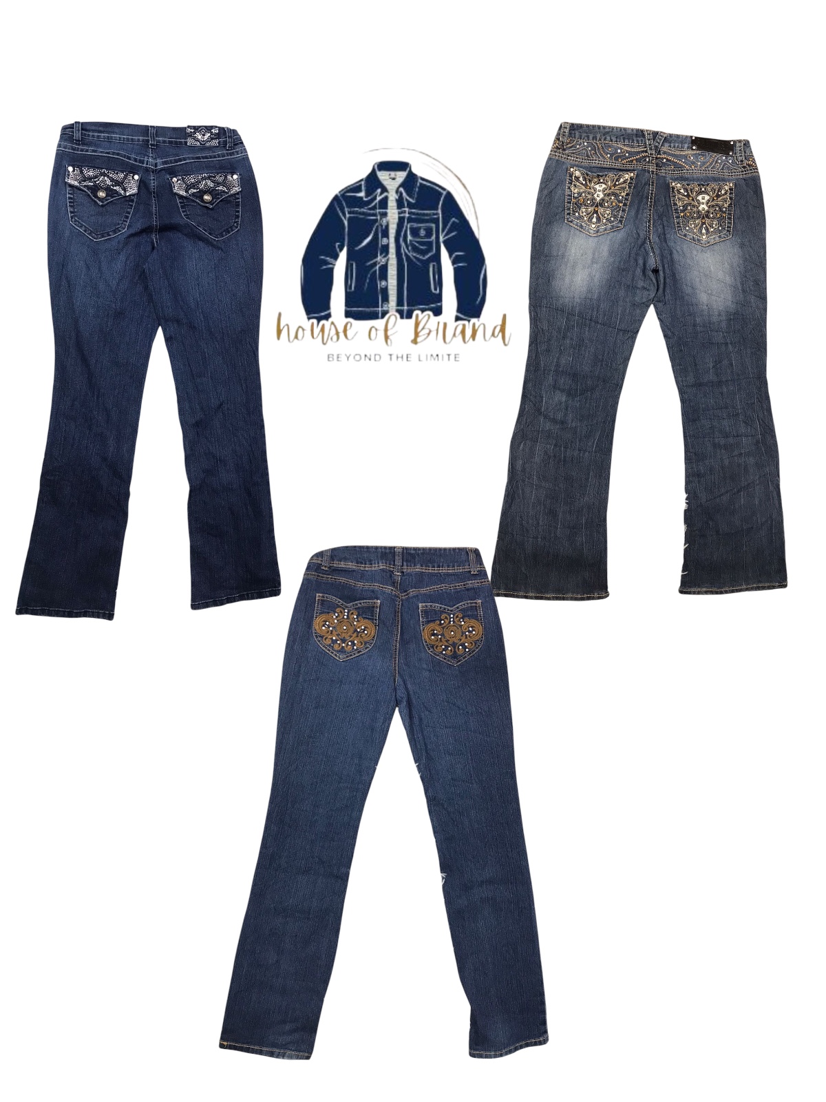 Y2k back pocket design flare jeans