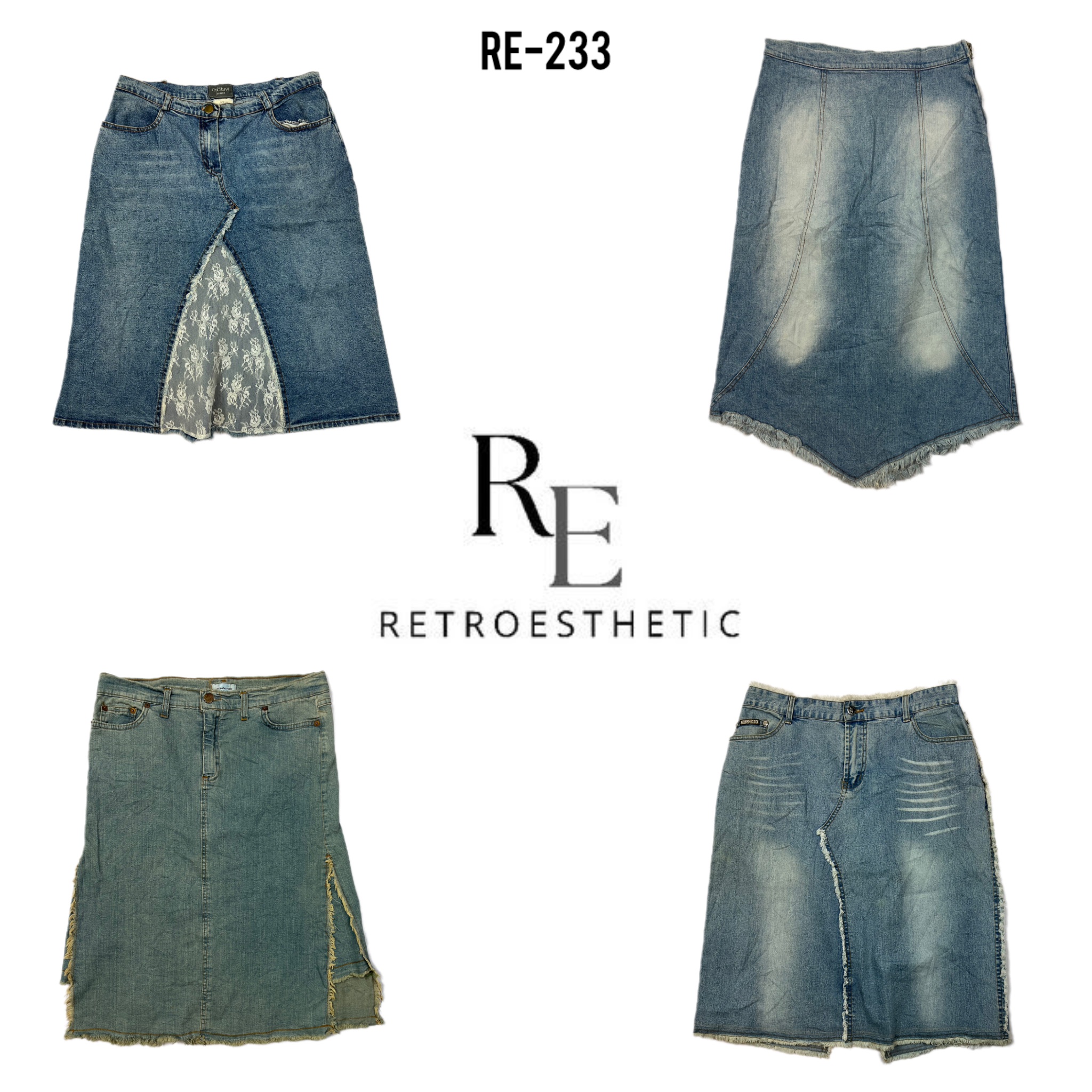 Y2K Denim Unique Unique Skirts (RE-233)