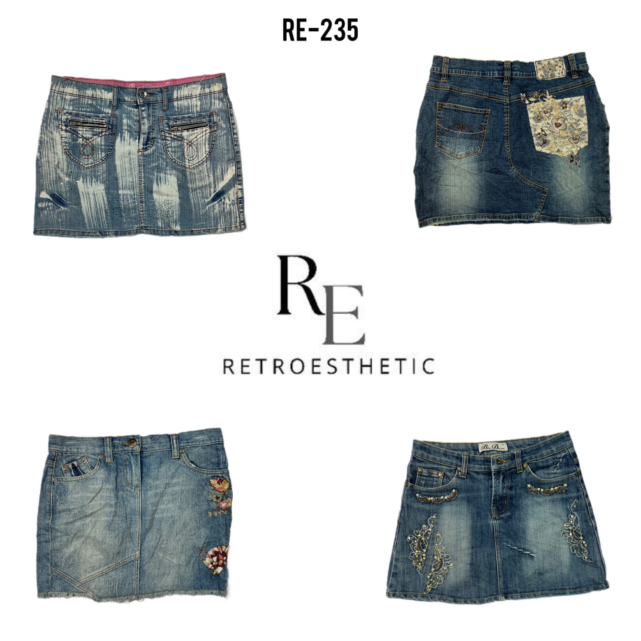 Y2K Denim Mini Skirts (RE-235)