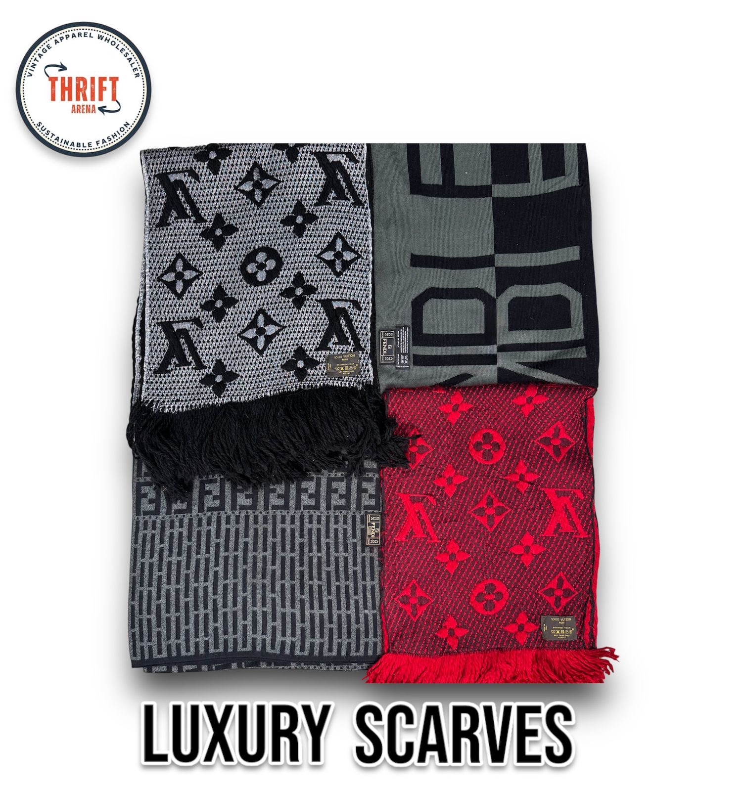 #VV435 Luxury Scarves LV/Fendi 10 PCs