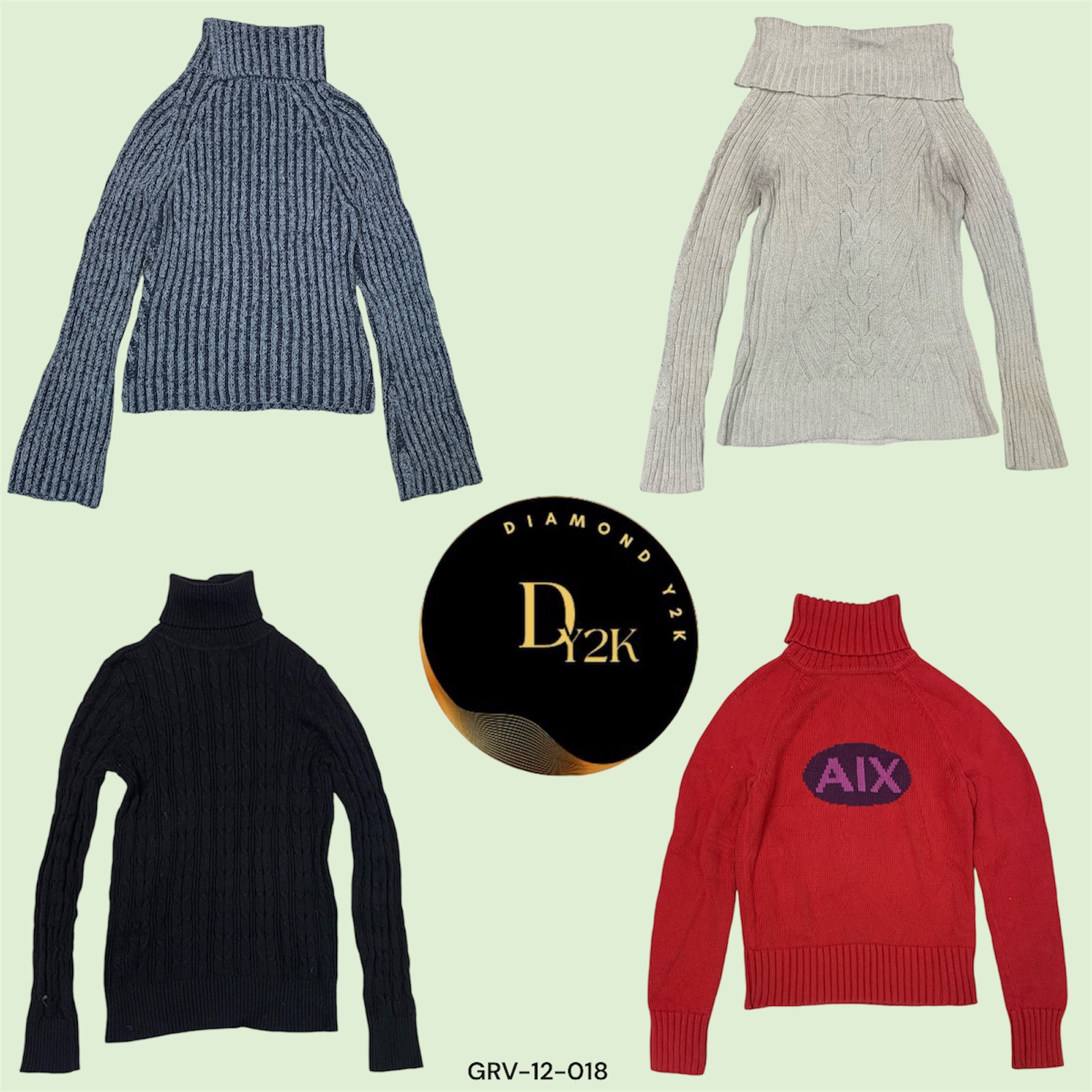 Retro Chic: Y2K Turtleneck Sweater (GRV-12-018)