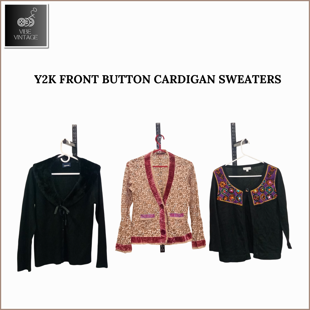 Y2K FRONT BUTTON CARDIGAN SWEATERS - 09 PCS (BUNDLE 2)