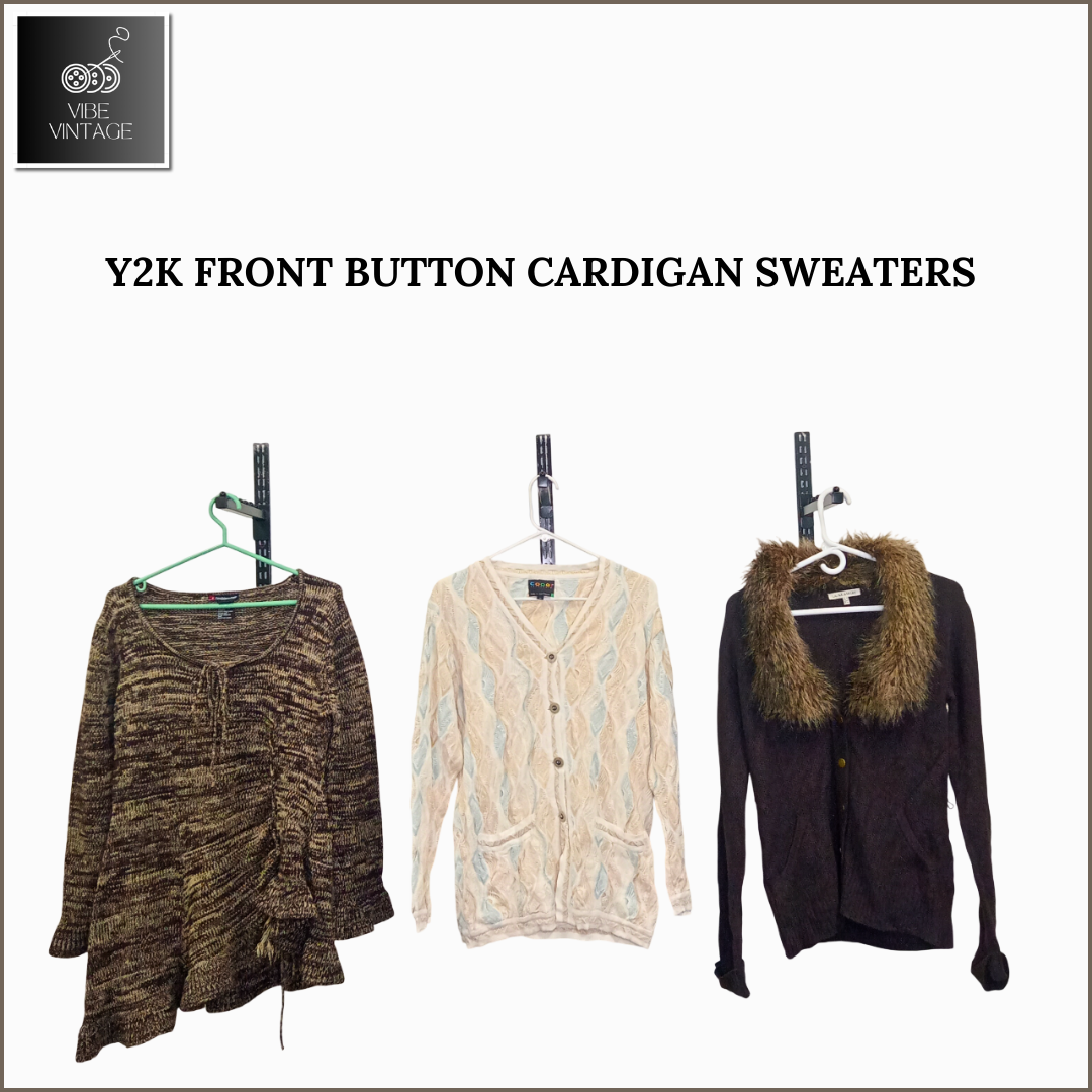 Y2K FRONT BUTTON CARDIGANS SWEATERS - 08 PCS (BUNDLE 2)