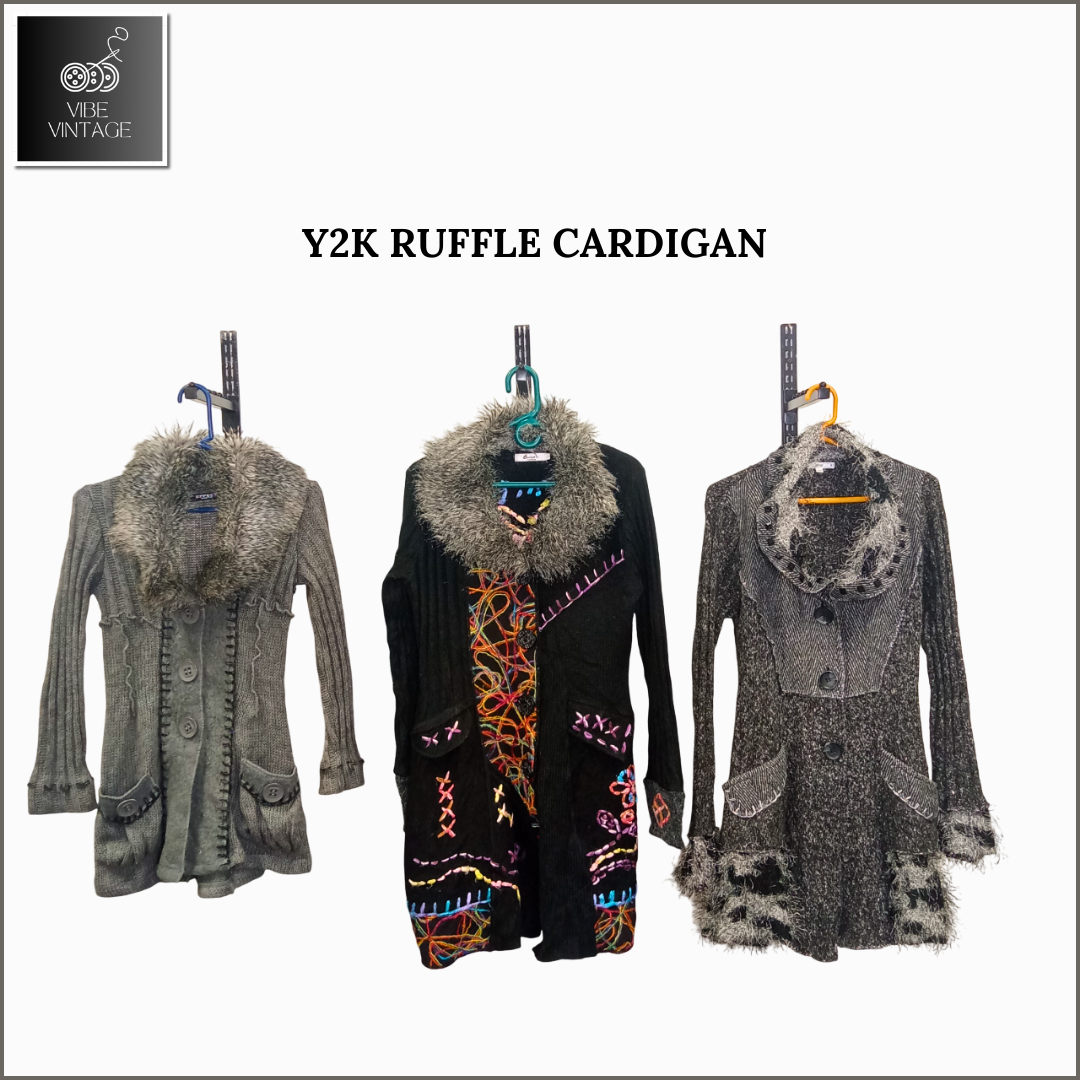 Y2K RUFFLE CARDIGANS - 07 PCS