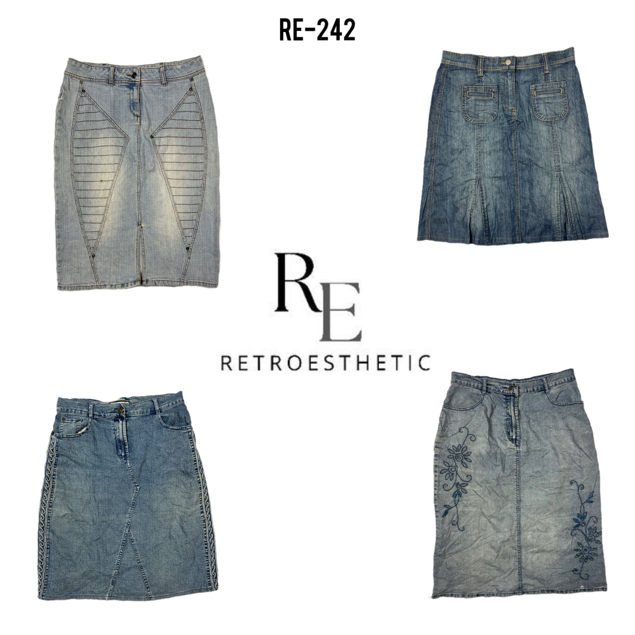 Y2K Unique Long Denim Skirts (RE-242)