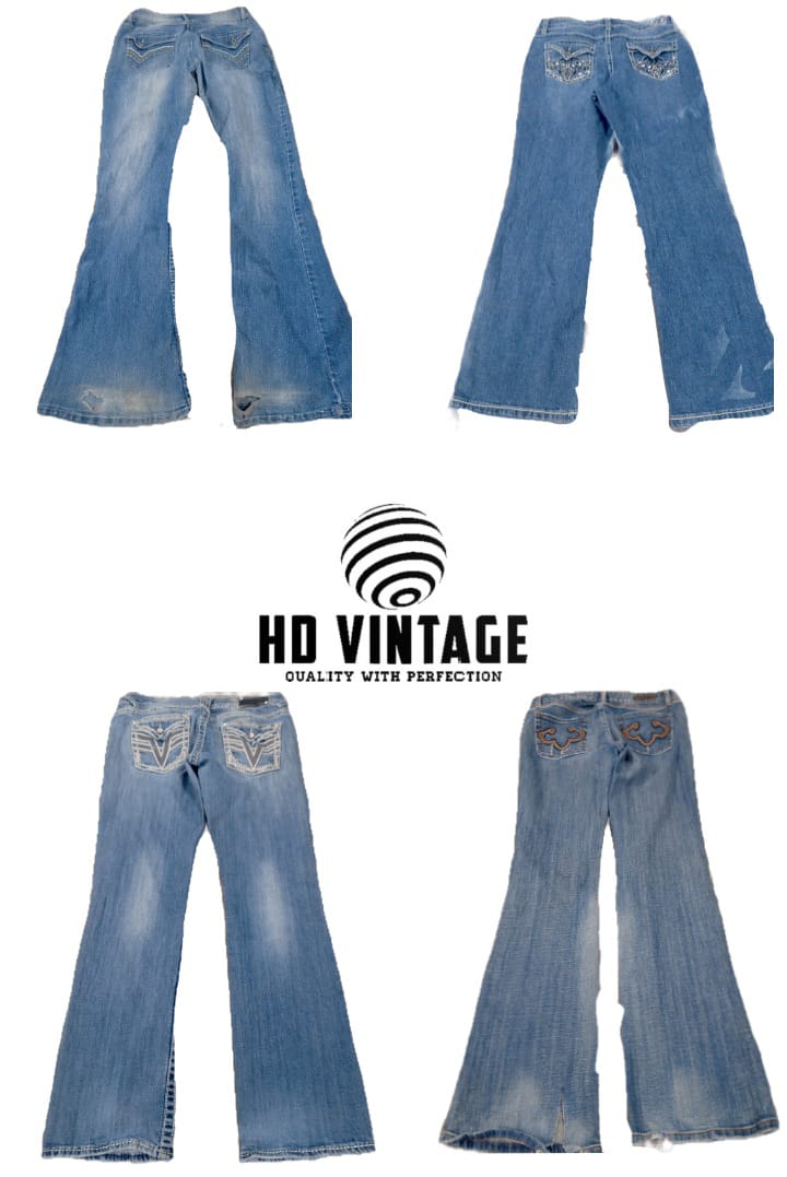 HD559 Premium Ladies Y2K Flared Jeans - 14 pcs