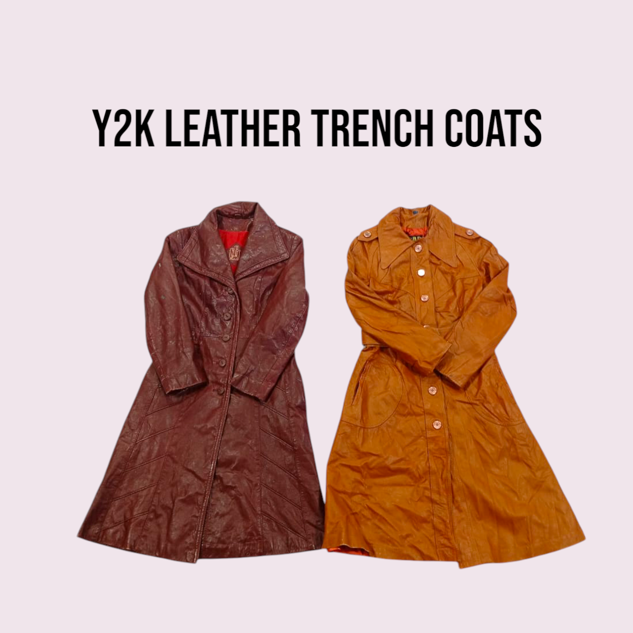 y2k leather trench coats