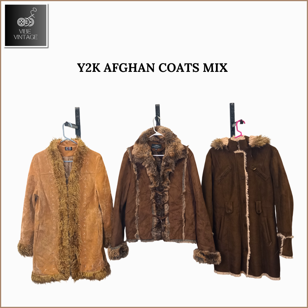 Y2K AFGHAN COATS MIX - 08 PCS