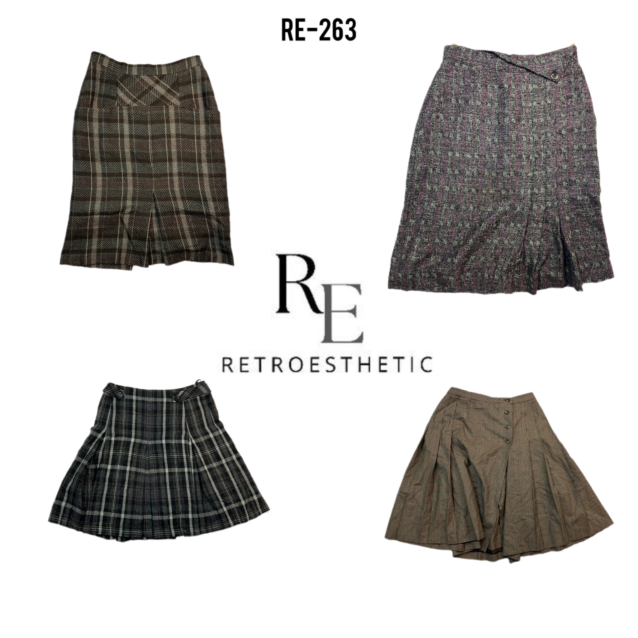 Y2k Winter Mix Whool Skirts (RE-263)