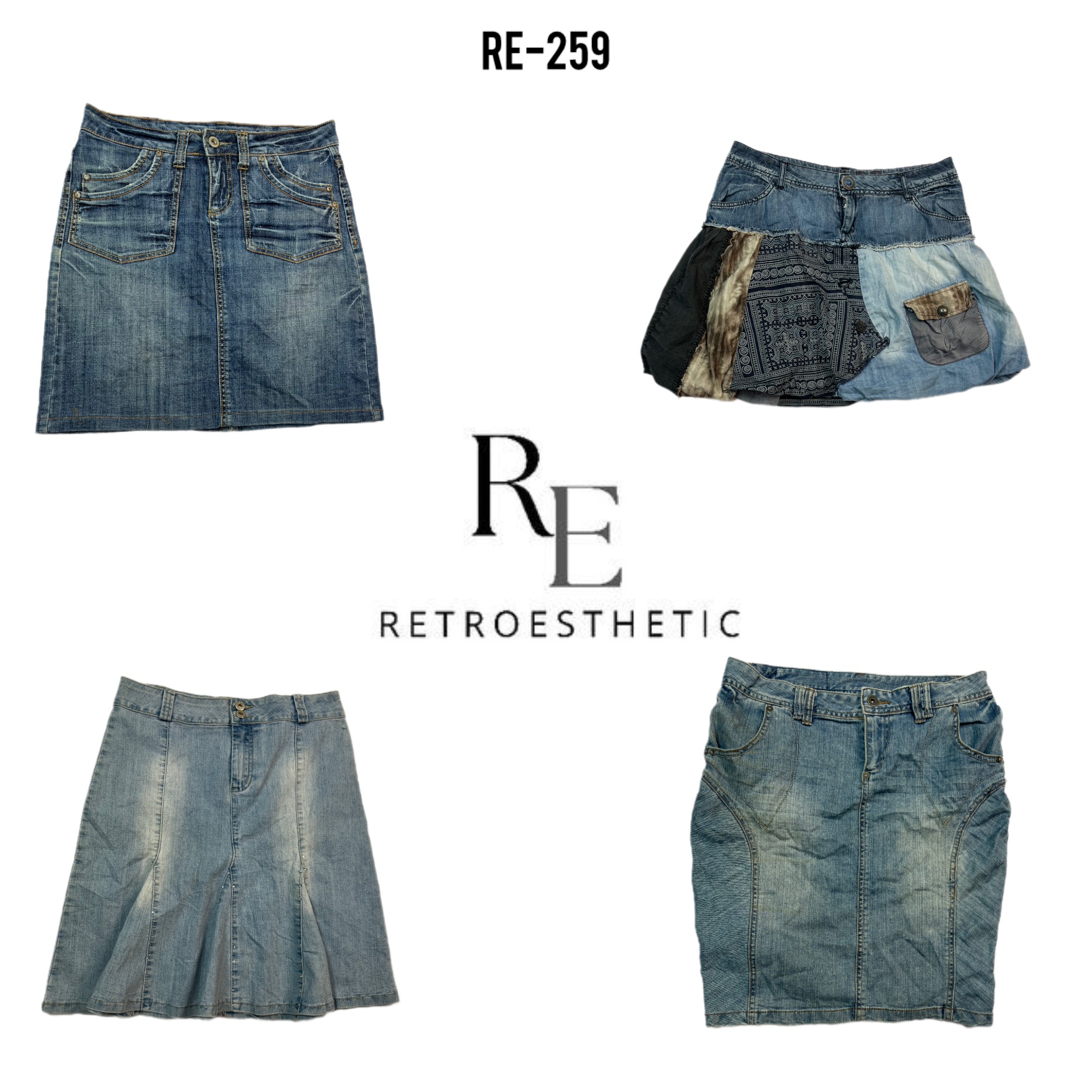 Y2k Denim Unique Mini Skirts (RE-259)