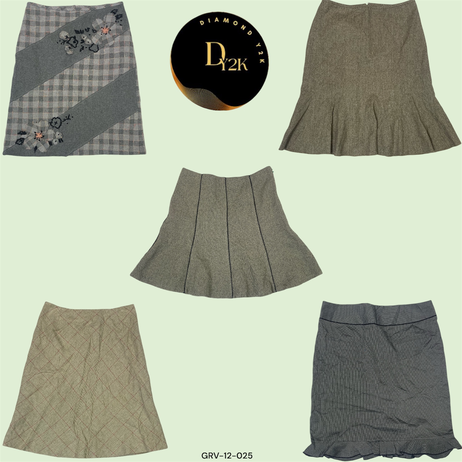 Y2K Chic Wool Midi Skirts (GRV-12-025)