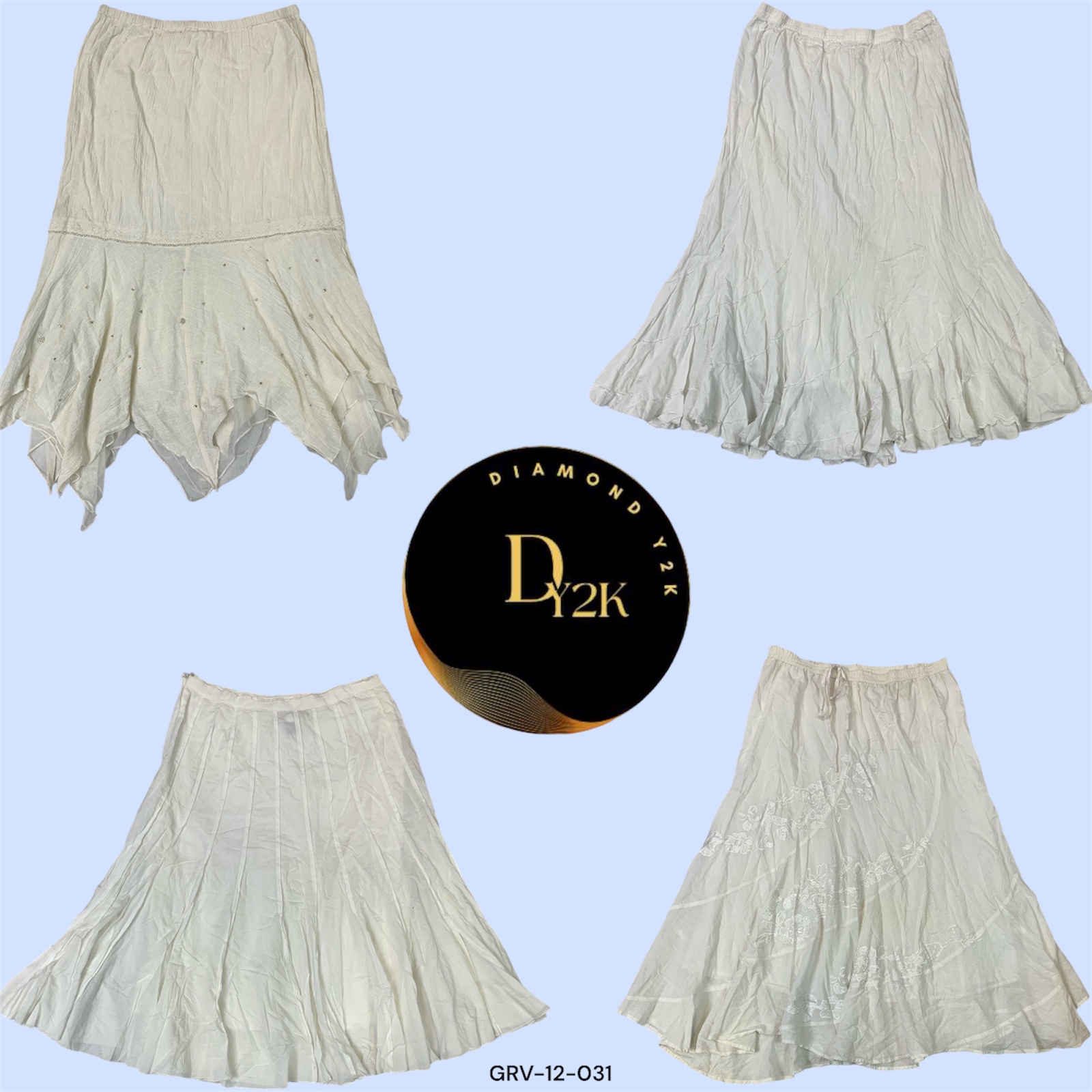 Classic Y2K White Cotton Skirts GRV-12-031)