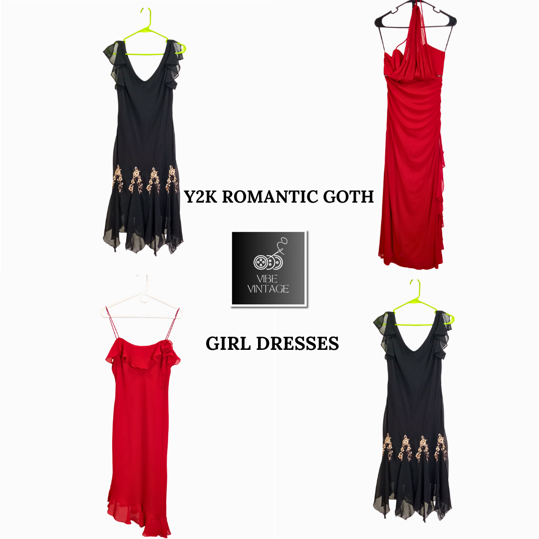 ROBES DE FILLE GOTHIQUE ROMANTIQUE Y2K - 08 PCS