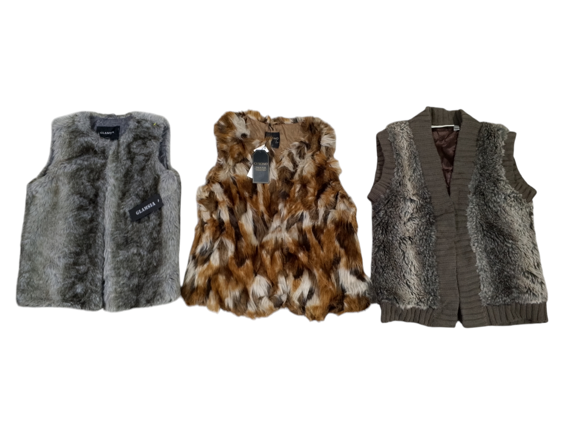 Fur vests mix - 16 pcs - dec14/24