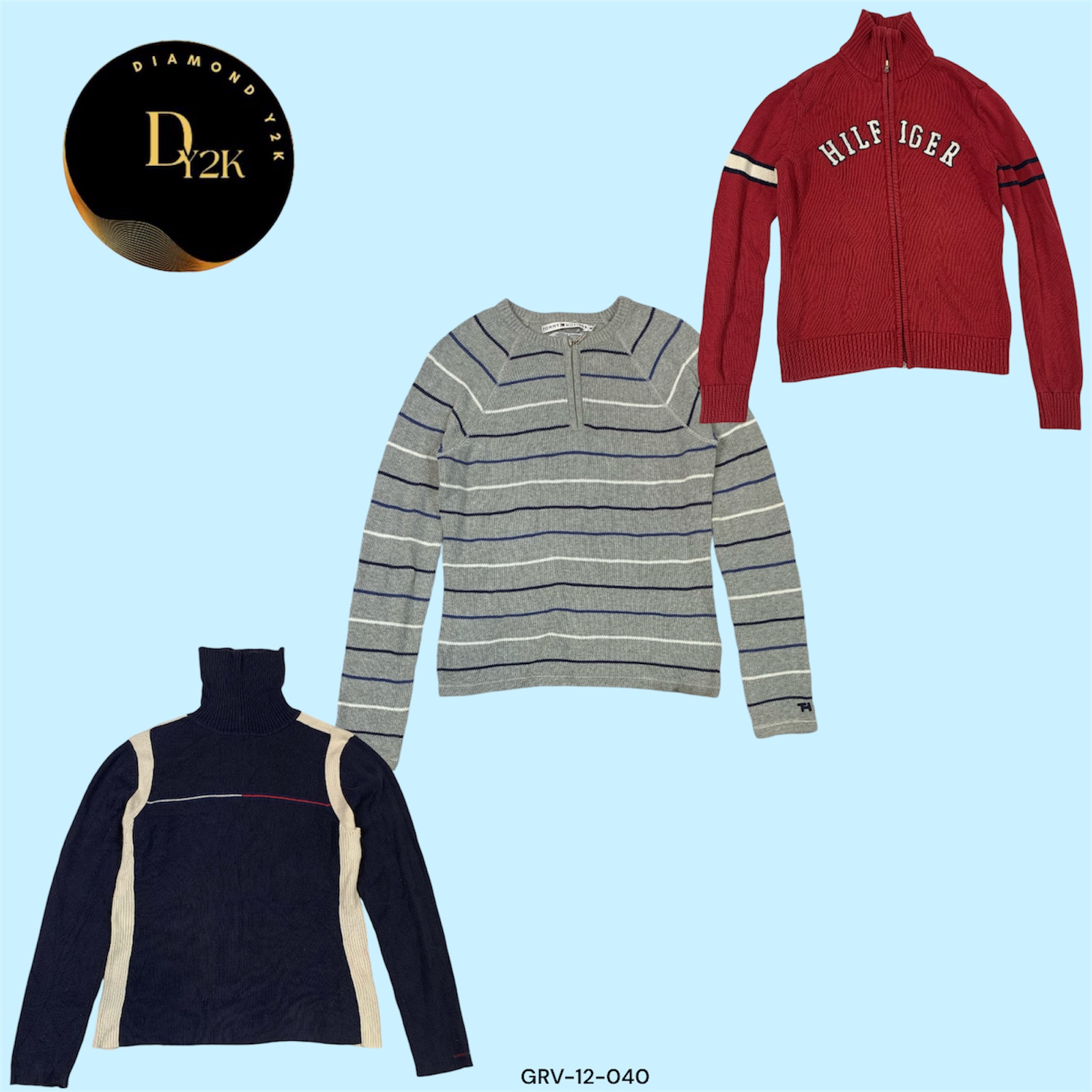 Y2K Tommy Hilfiger Pullover – Timeless Retro Style (GRV-12-040)