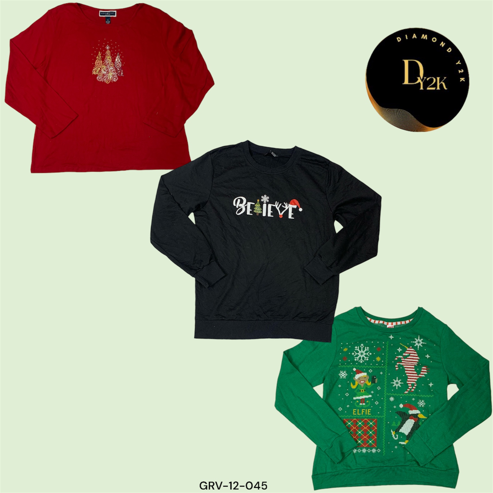 Retro Y2K Christmas Sweater – Festive Holiday Vibes (GRV-12-045)