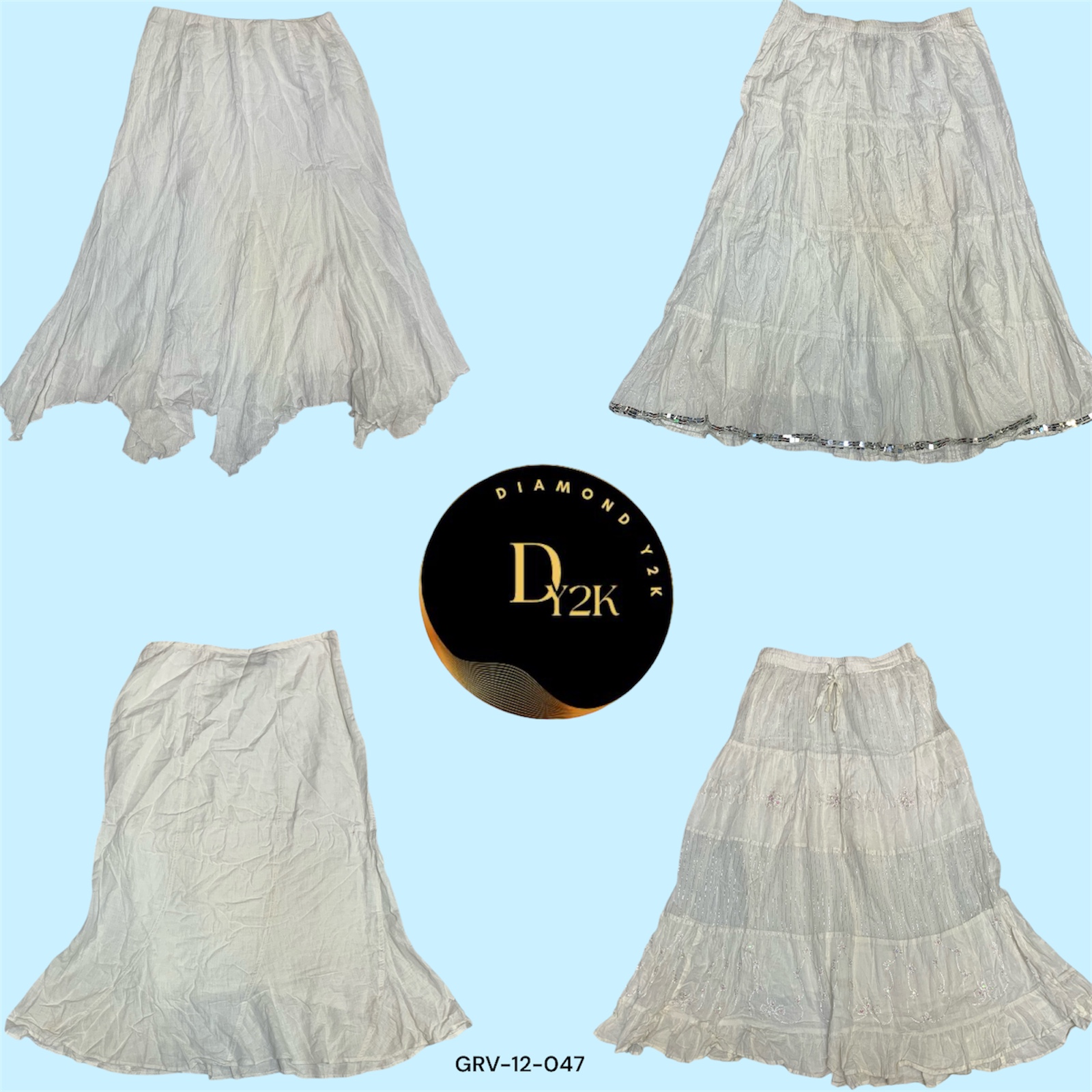 Classic Y2K White Cotton Skirts – Lightweight & Stylish (GRV-12-047)