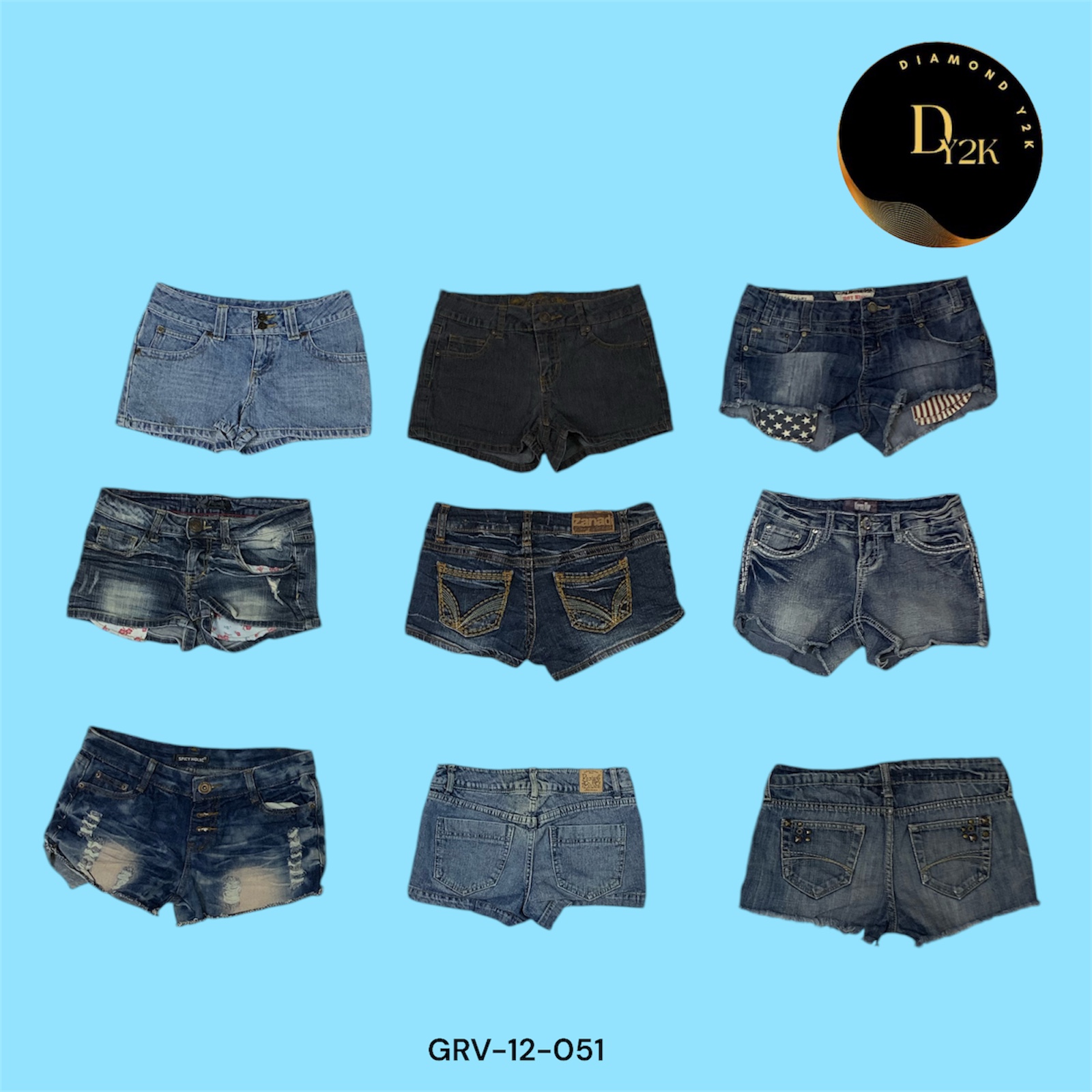 Trendy Y2K Denim Mini Shorts: Ymi and More (GRV-12-051)