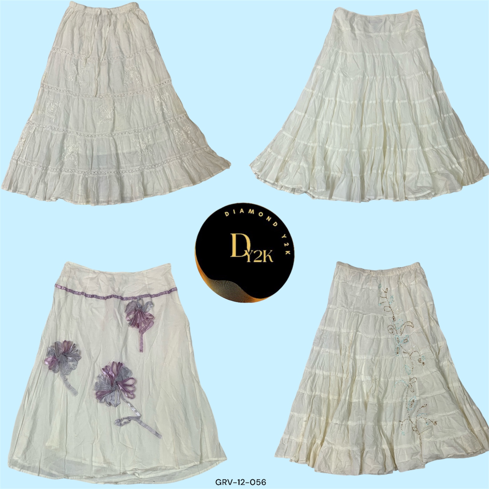 Timeless Y2K White Cotton Skirts (GRV-12-056)