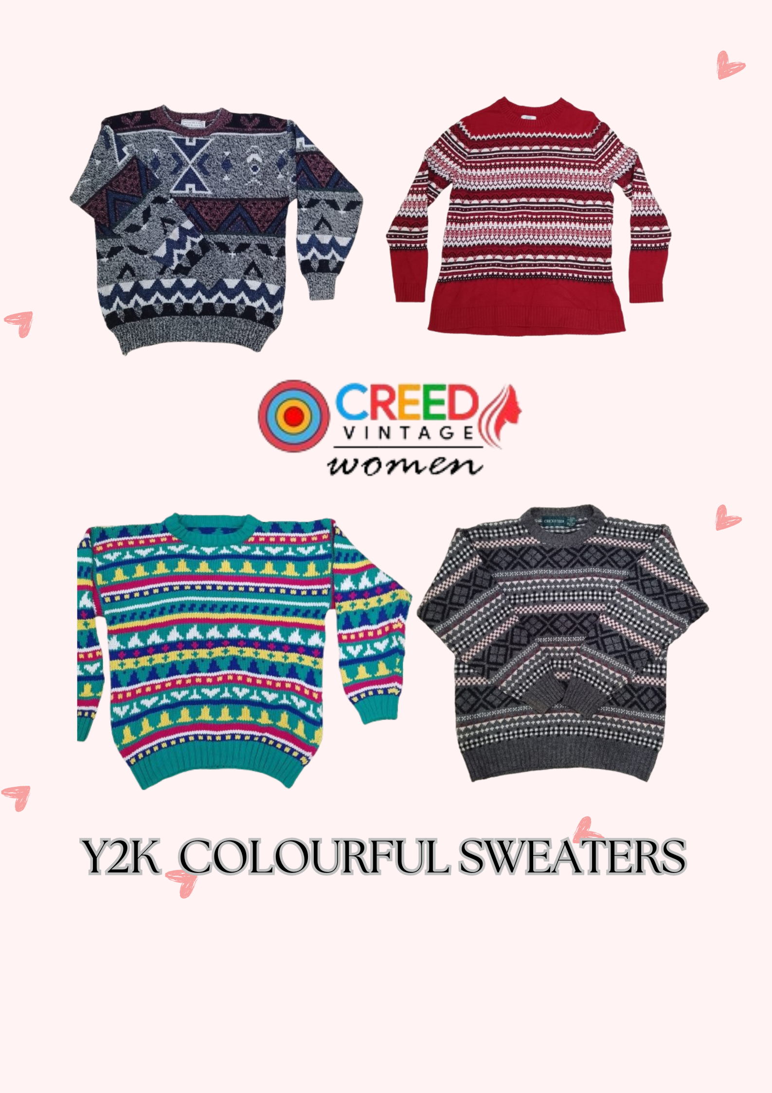 CR3008 Y2K colourful sweaters - 20 Pcs