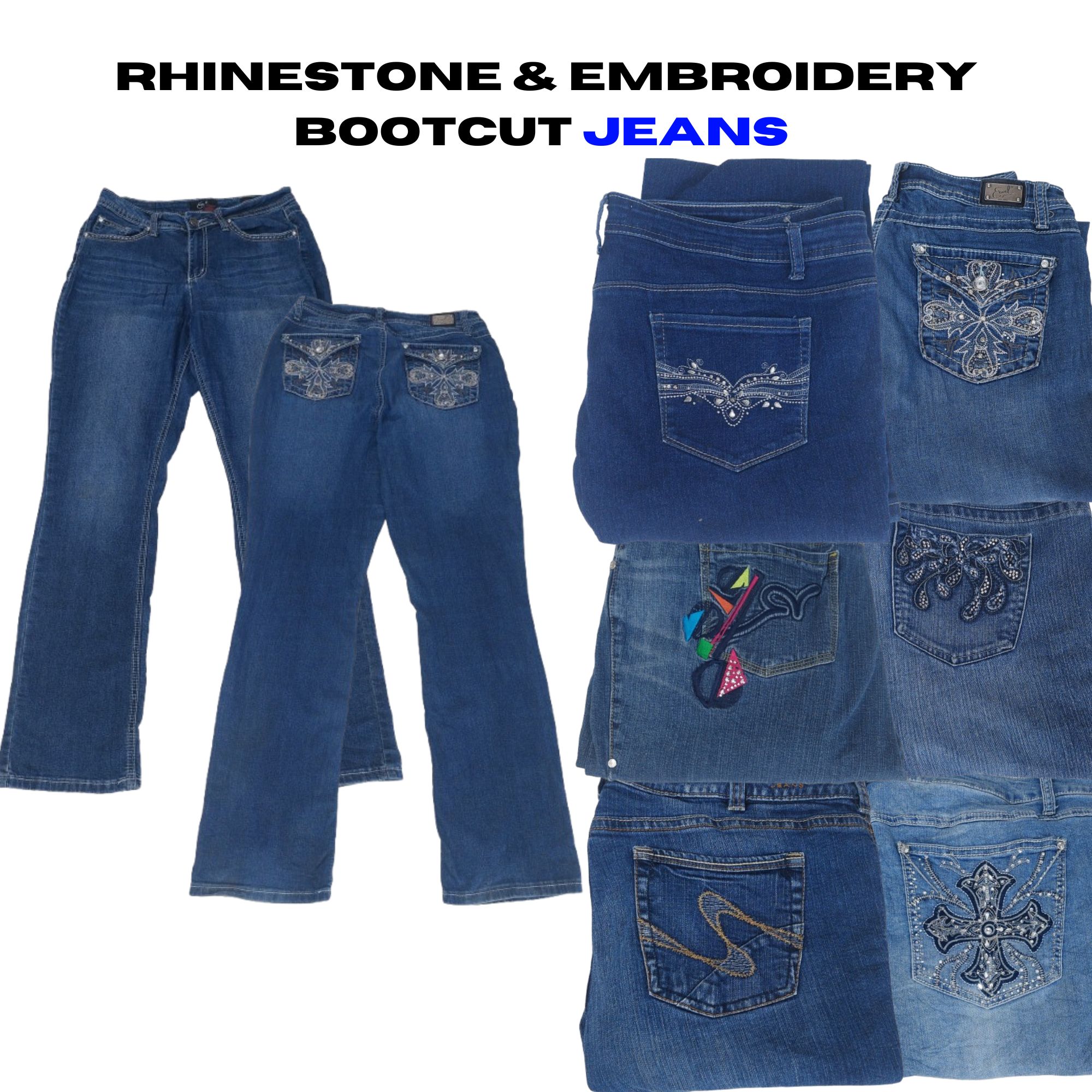 Rhinstone jeans denim for women