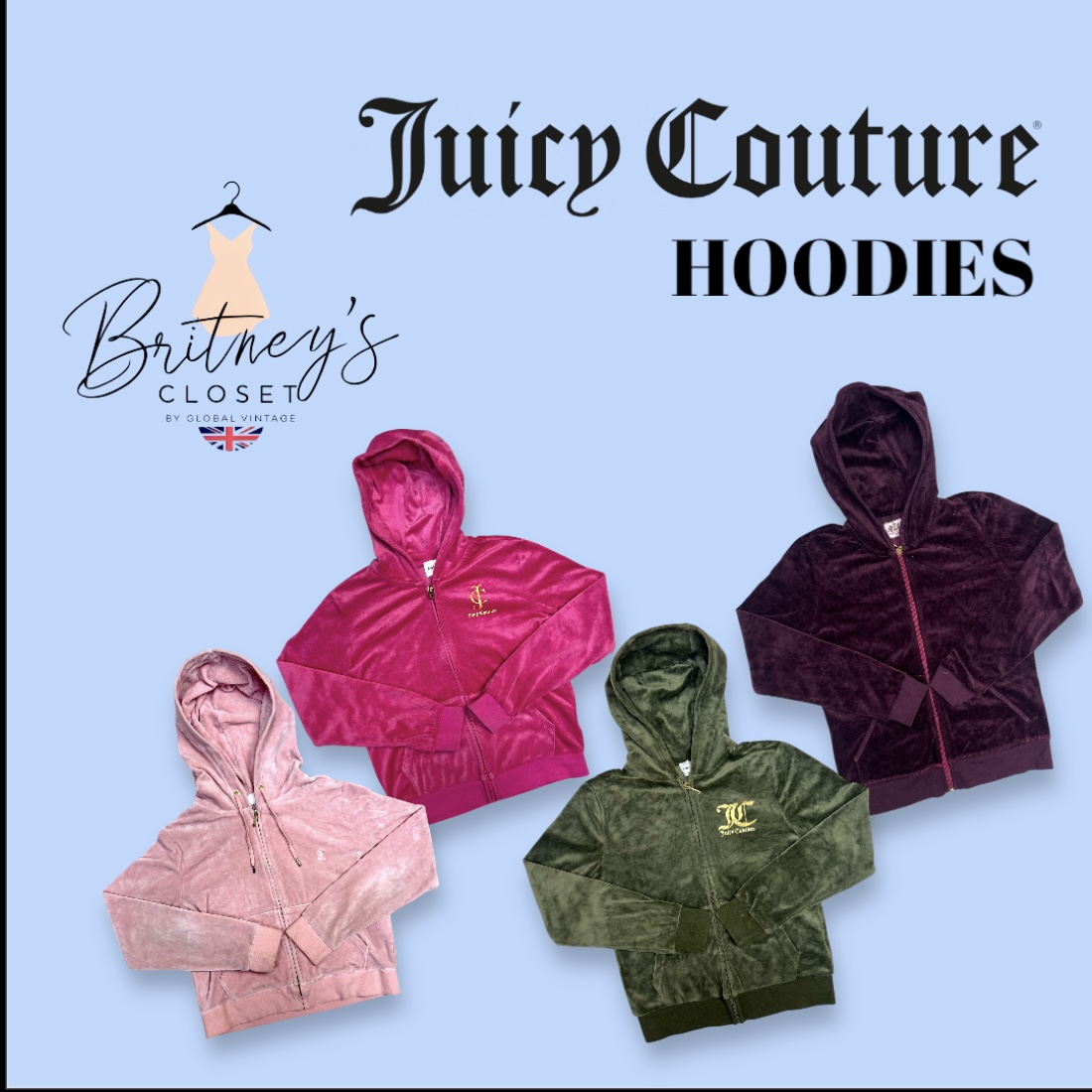 Juicy Couture Comfort Velvet Hoodies - 20 Pieces ( BC-12-28 )