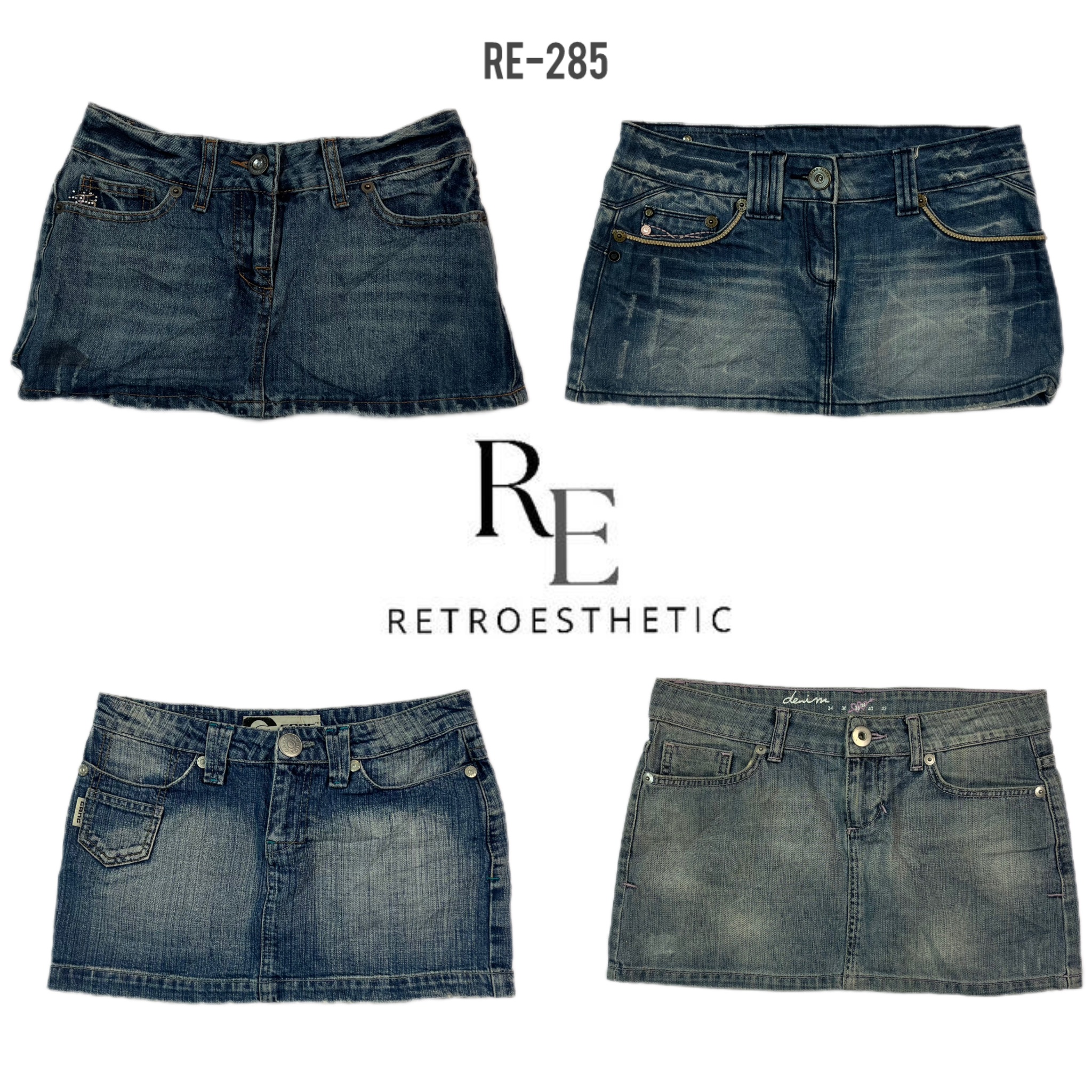 Y2K Denim Micro Mini Skirts (RE-285)