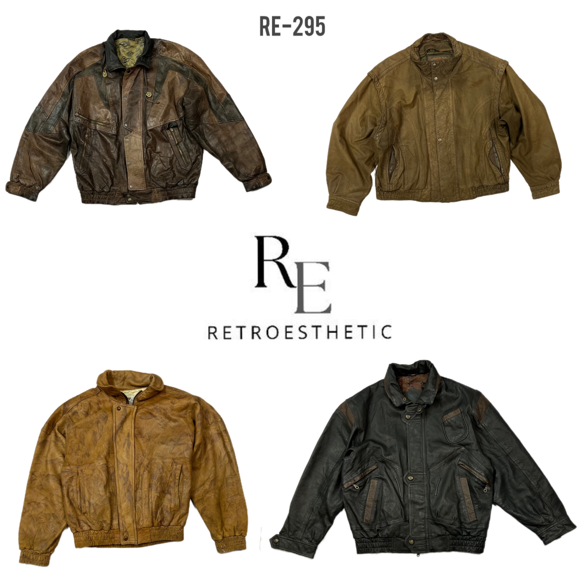 90's/Y2K Leather Bomber Jackets (RE-295)