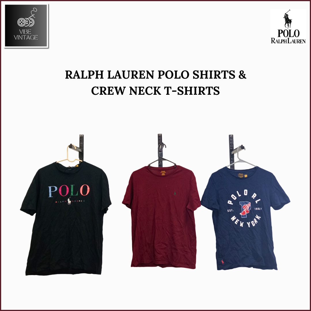 RALPH LAUREN POLO SHIRTS & CREW NECK T-SHIRTS - 33 PCS (BUNDLE 1)