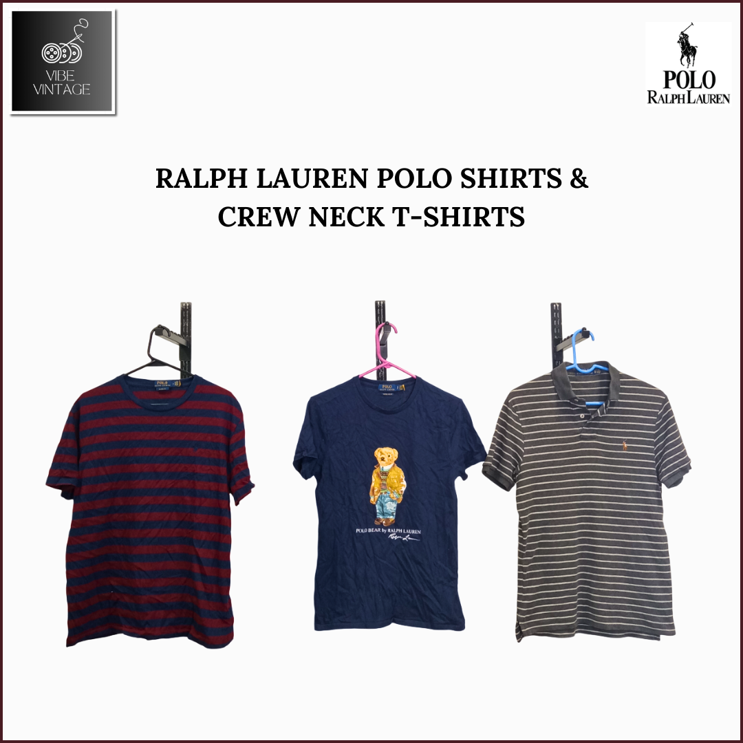 RALPH LAUREN POLO SHIRTS & CREW NECK T-SHIRTS - 33 PCS (BUNDLE 2)