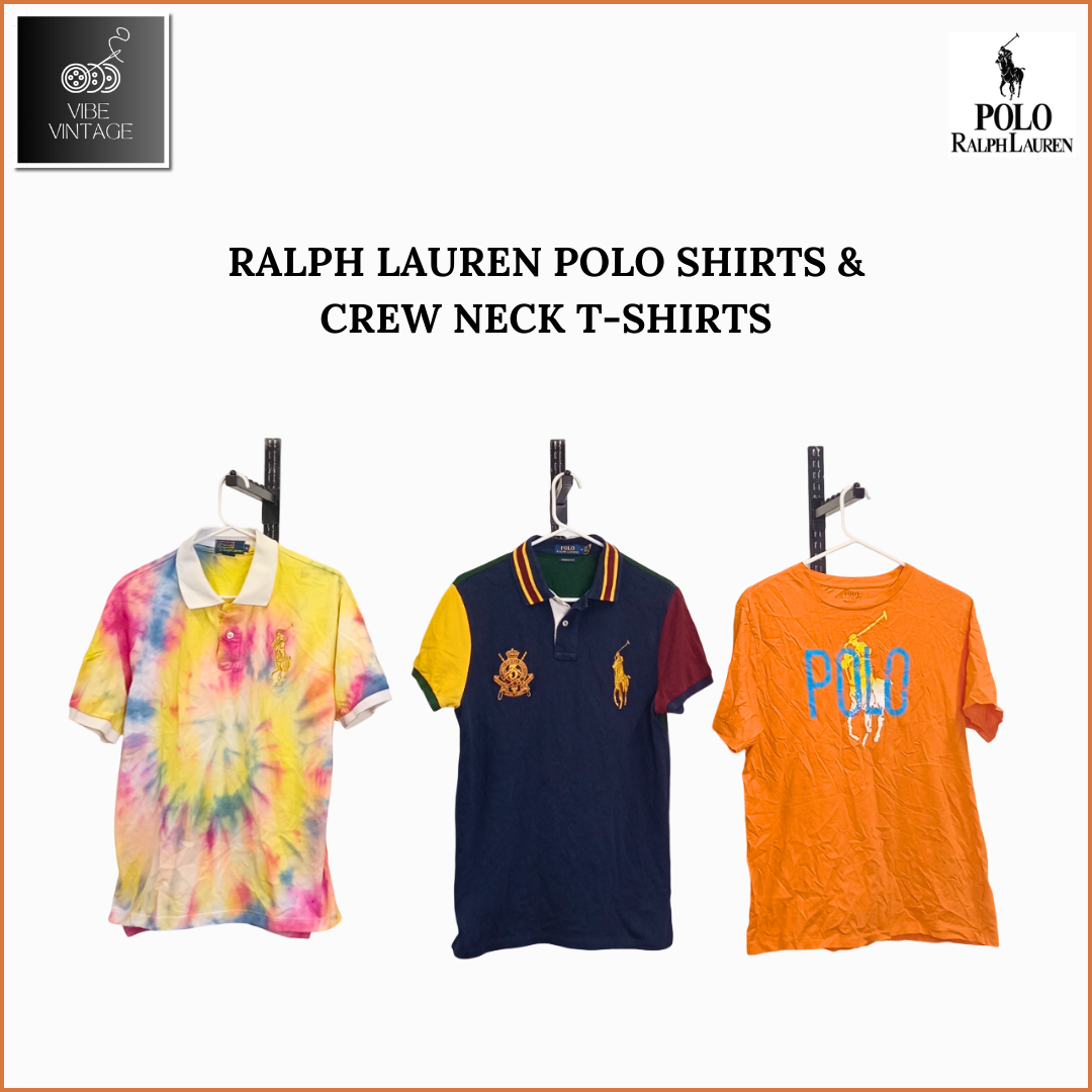 RALPH LAUREN POLO SHIRTS & T-SHIRTS COL ROND - 33 PCS (BUNDLE 3)