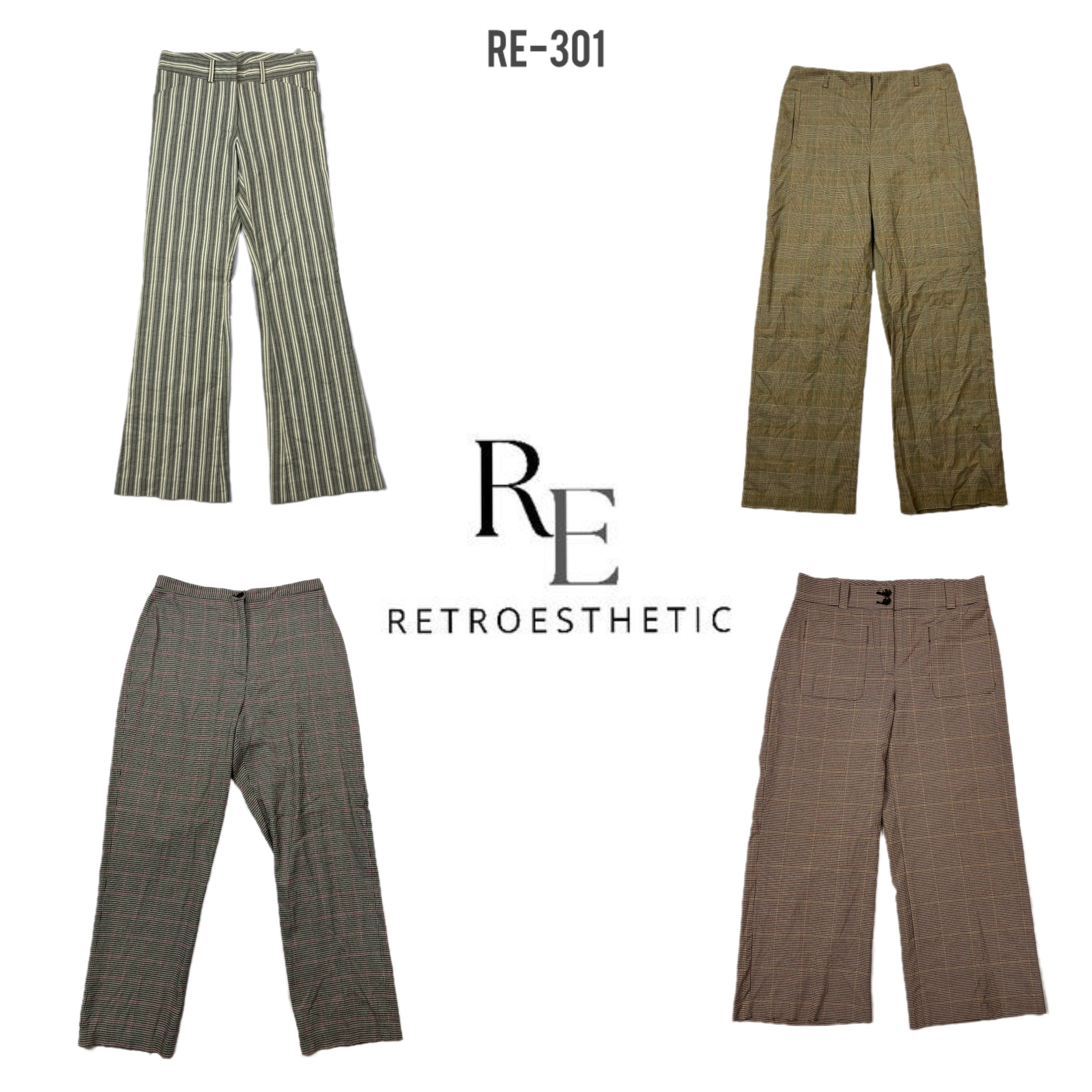 Pantalons de bureau évasés Y2K (RE-301)